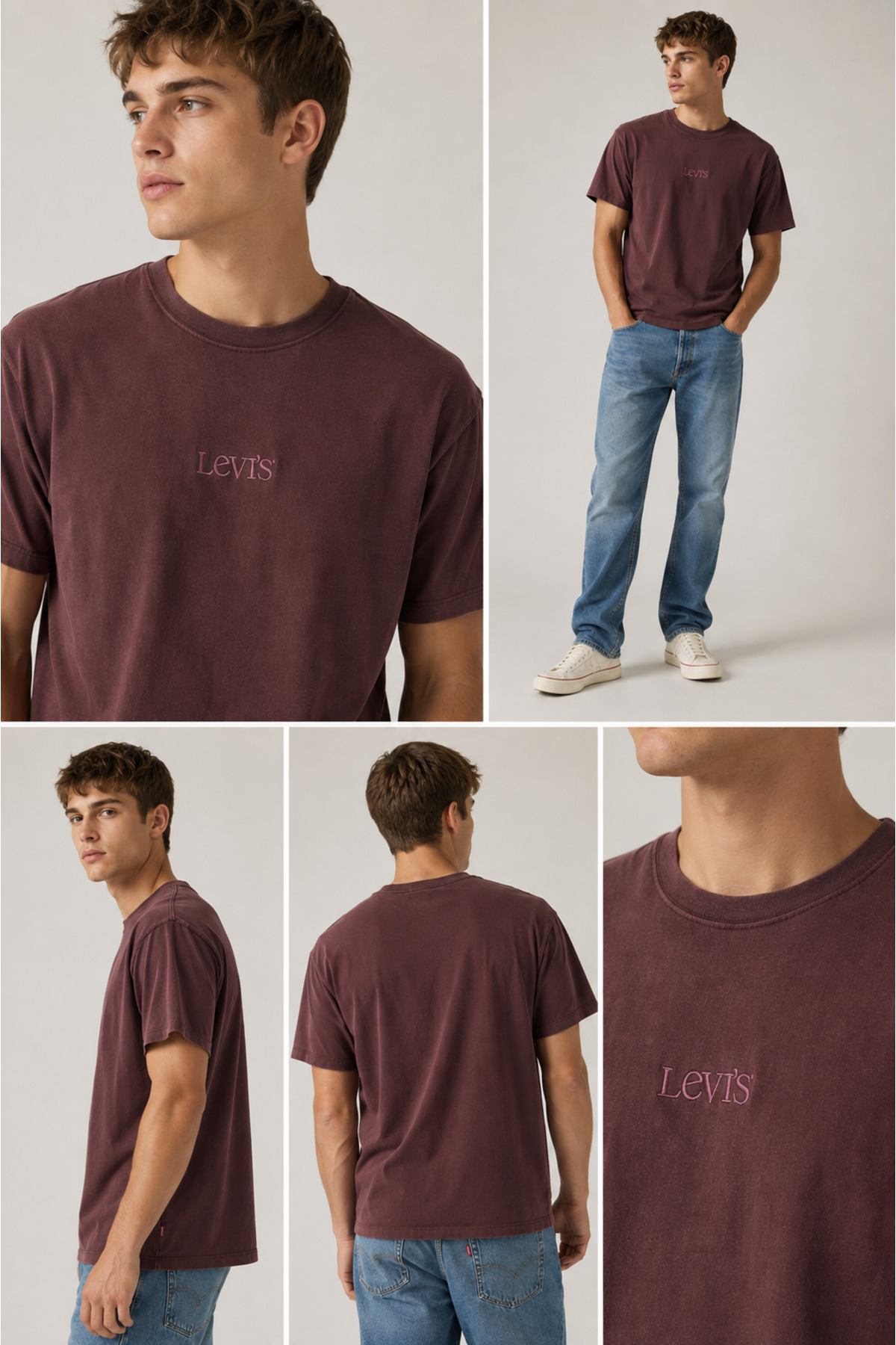 تی‌شرت گرافیکی طرح قدیمی شراب تاکستان / تی‌شرت طرح آرام شرابی شرابی لیوایز تی شرت Levi's