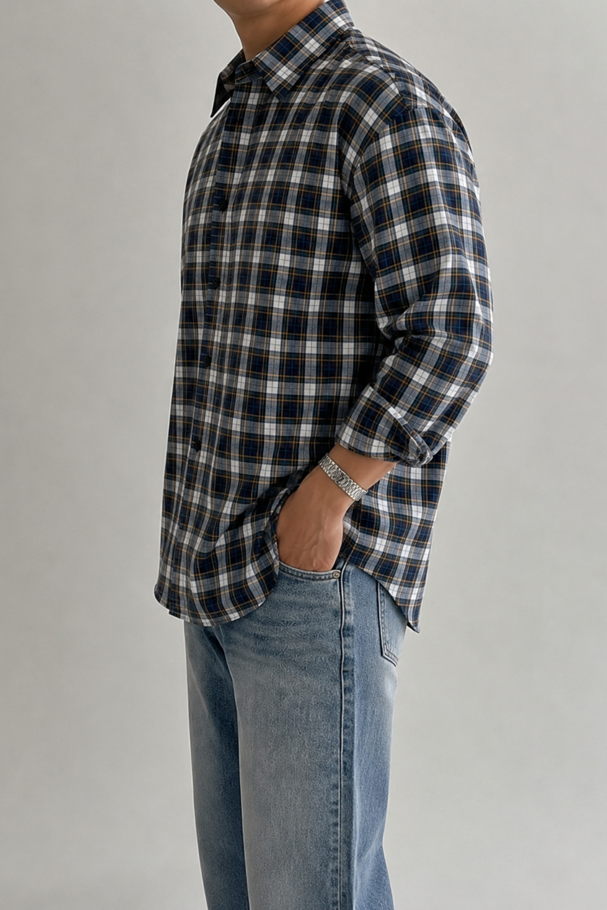 COOL TARZ Erkek Ekose Desenli Oxford Regular Fit Uzun Kollu Gömlek görsel 2
