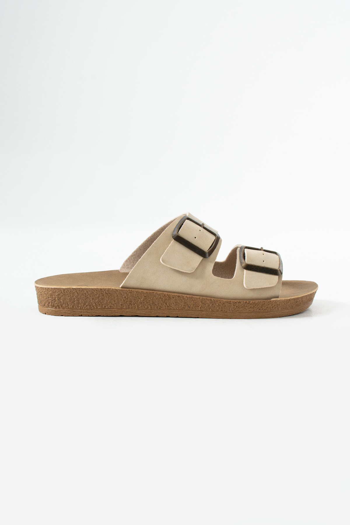 Polomia Comfort Unisex Çift Bant Tokalı Süet Anatomik Şık Uygun Trend Günlük Terlik görsel 3