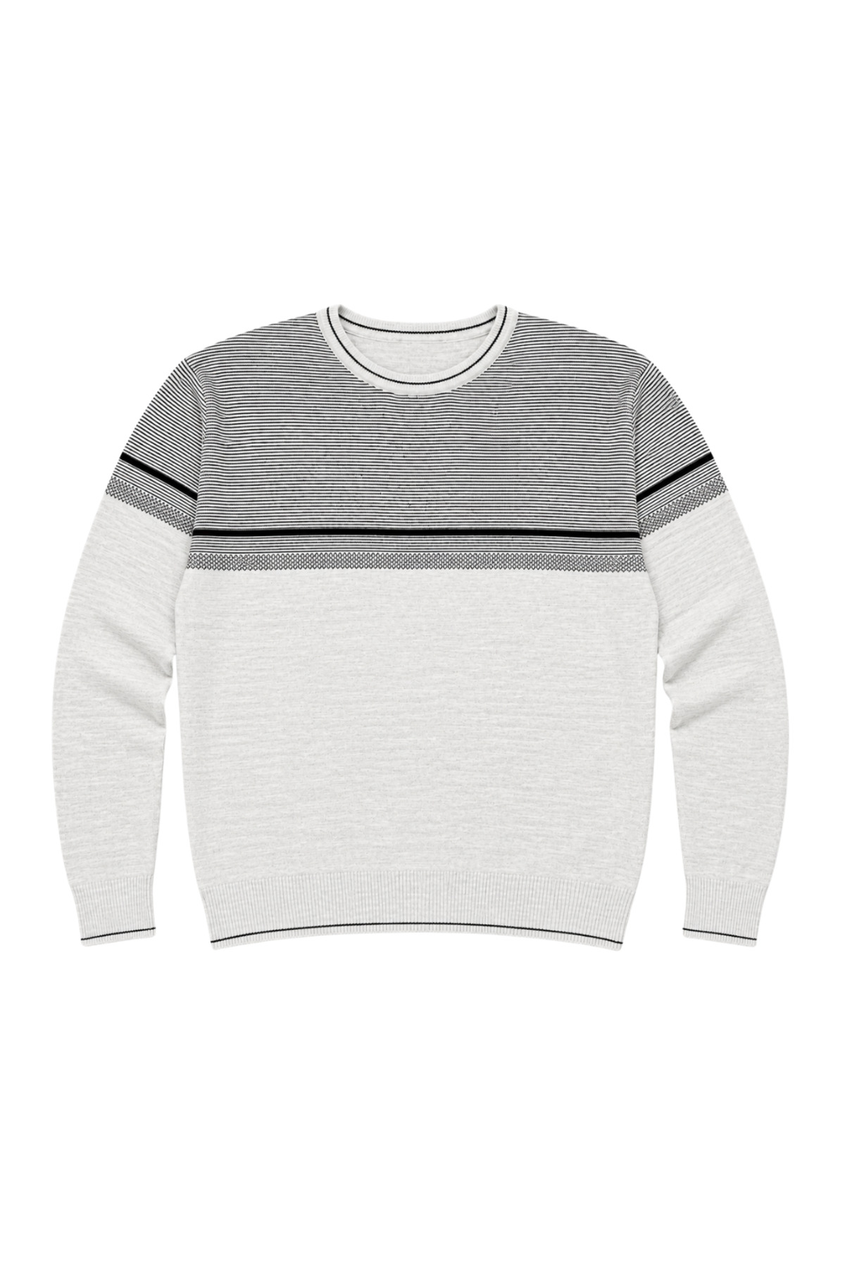 BattalModa Erkek Büyük Beden Bej Bisiklet Yaka Ufuk Triko Kazak 5XL-6XL-7XL-8XL görsel 4