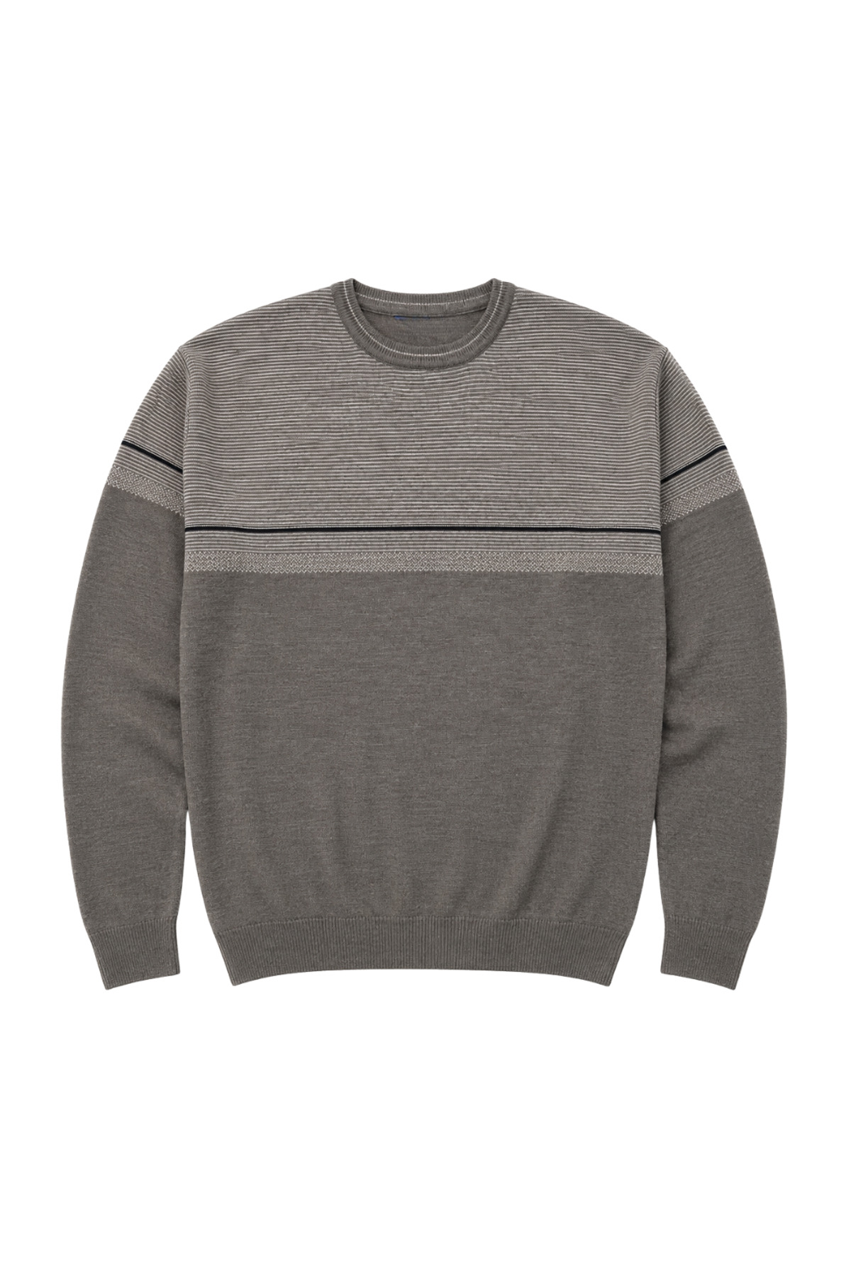 BattalModa Erkek Büyük Beden Koyu Vizon Bisiklet Yaka Ufuk Triko Kazak 5XL-6XL-7XL-8XL görsel 4