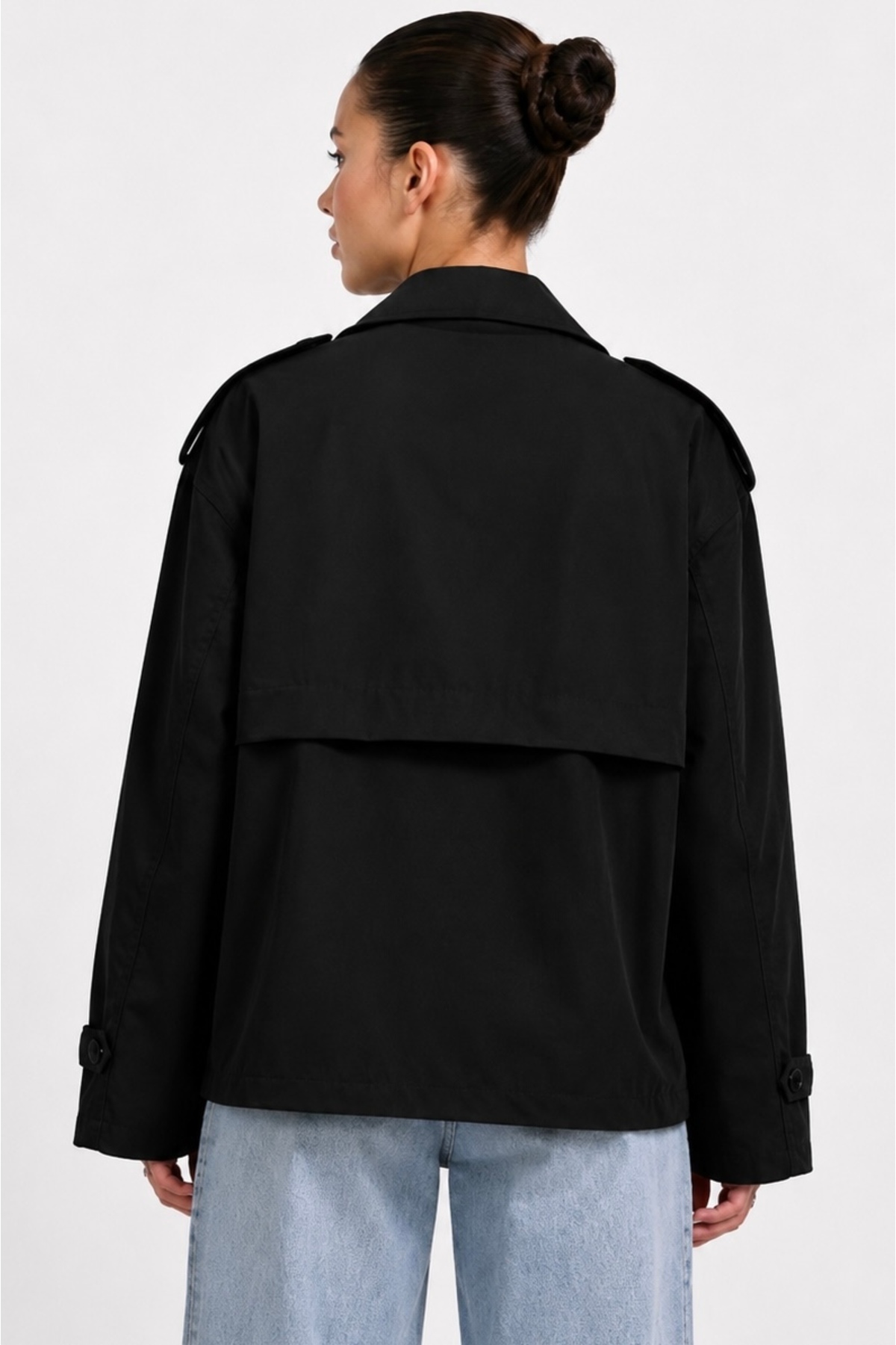 Helen Goods Yeni Sezon Kadın Midi Boy Su İtici Oversize Trençkot görsel 4