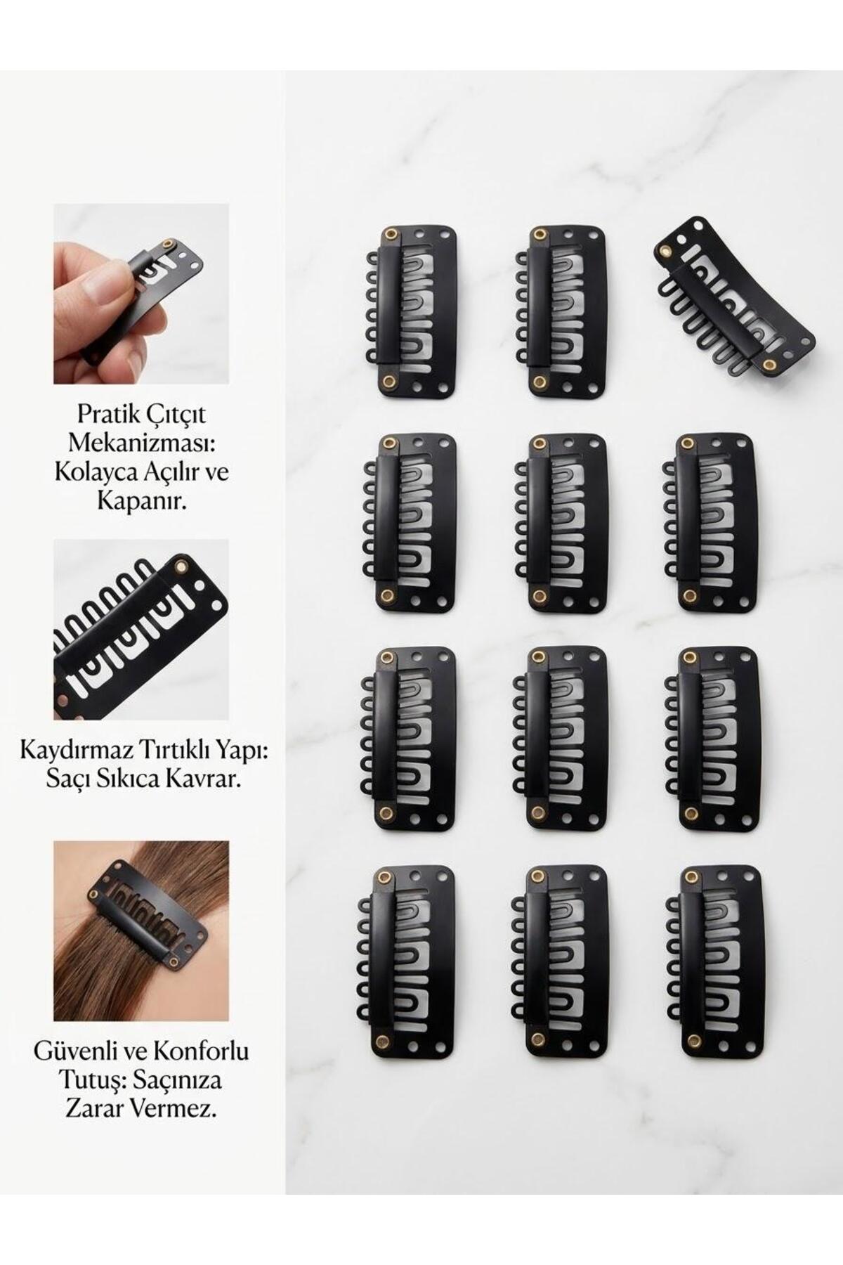 SEVRU Toka Mini Çıtçıt 10 Adet Mini Çıtçıt Toka Peruk Klipsi Postiş Tokası Gizli Tarak Toka 3 Cm görsel 3