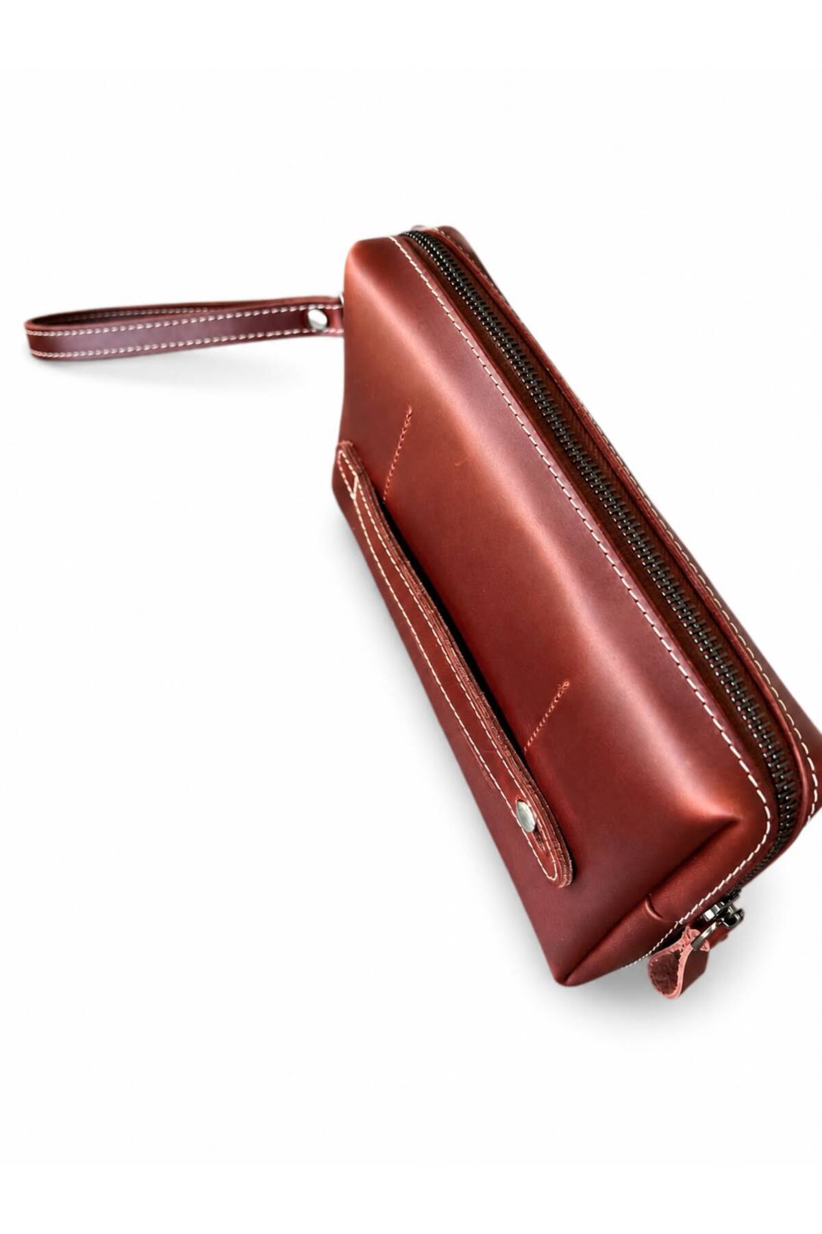ÖzkanAccessory Capella Premium Hakiki Deri Kahve Unisex El Çantası | El Saplı | Kişiselleştirilebilir görsel 6
