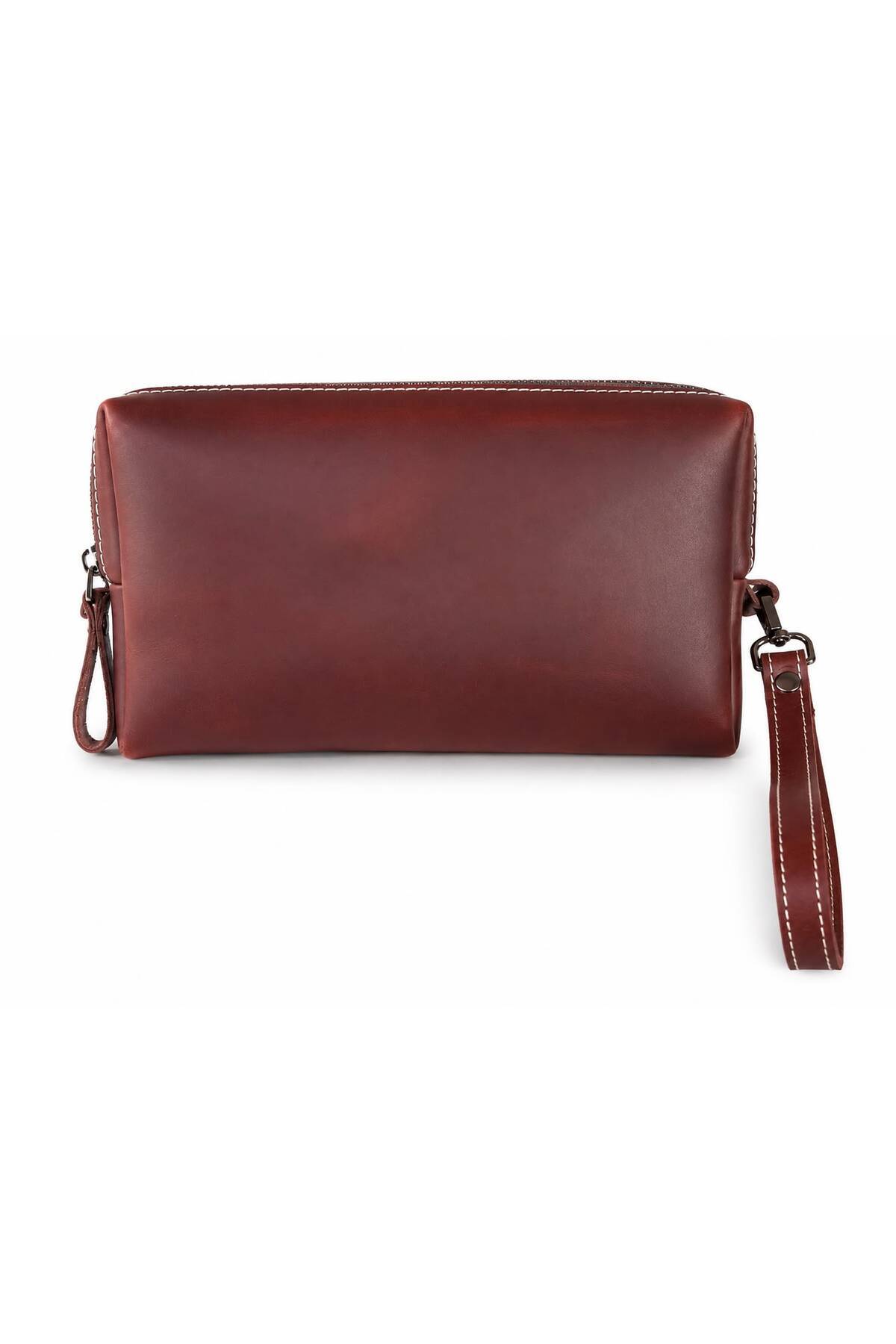 ÖzkanAccessory Capella Premium Hakiki Deri Kahve Unisex El Çantası | El Saplı | Kişiselleştirilebilir görsel 3
