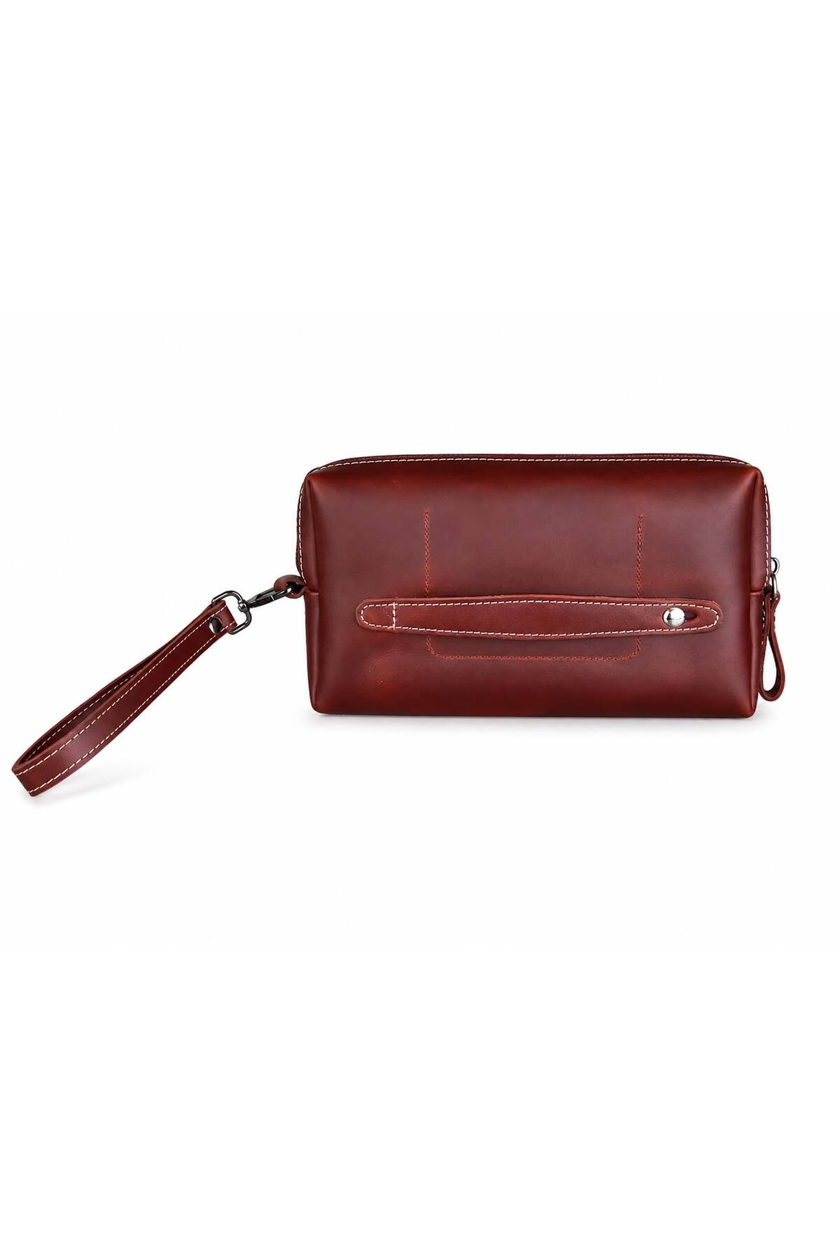 ÖzkanAccessory Capella Premium Hakiki Deri Kahve Unisex El Çantası | El Saplı | Kişiselleştirilebilir görsel 4