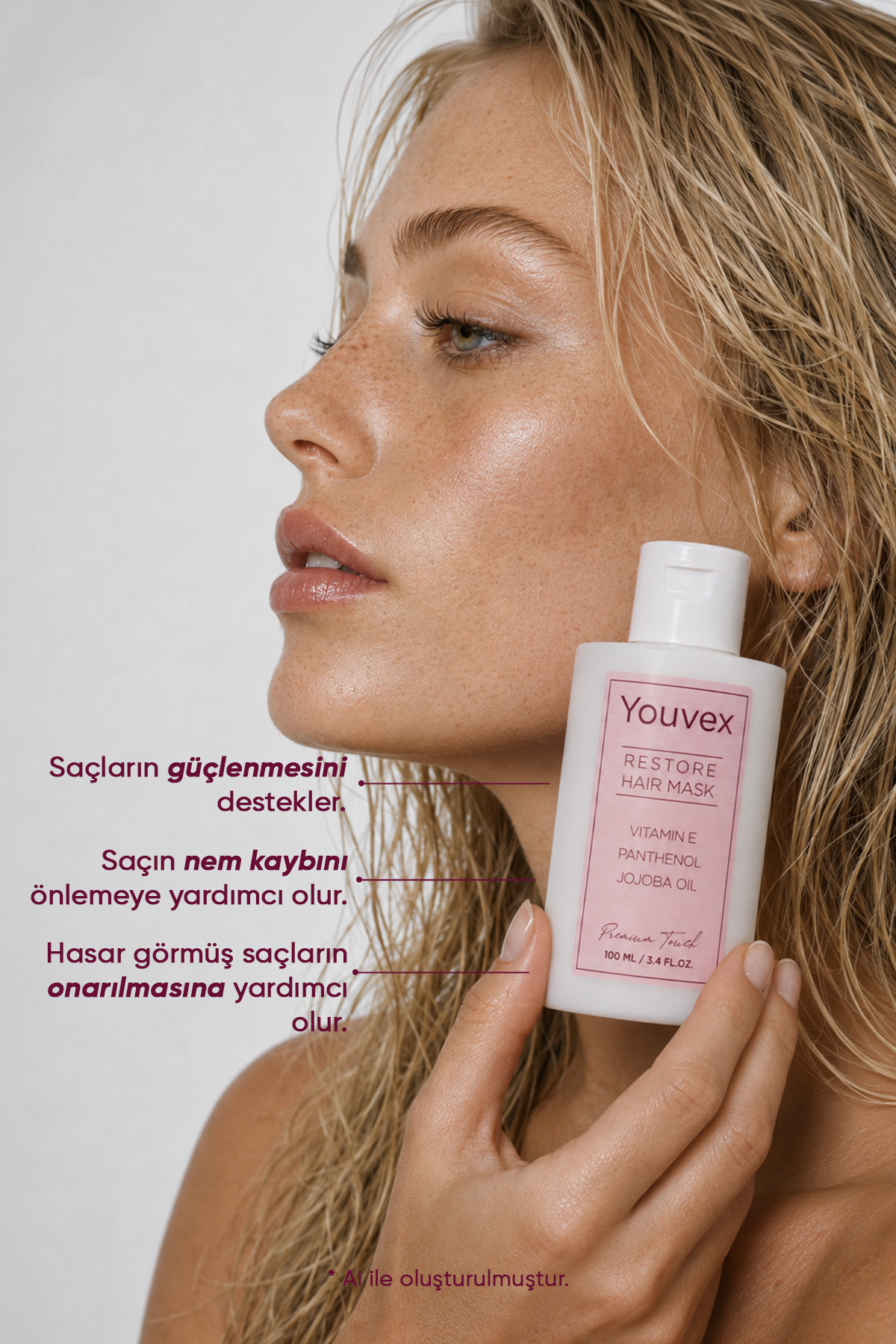 Premium Touch Kuru Ve Yıpranmış Saçlar Için Yoğun Bakım Saç Maskesi 100ml — 8684272194067 — تصویر 6 از 8