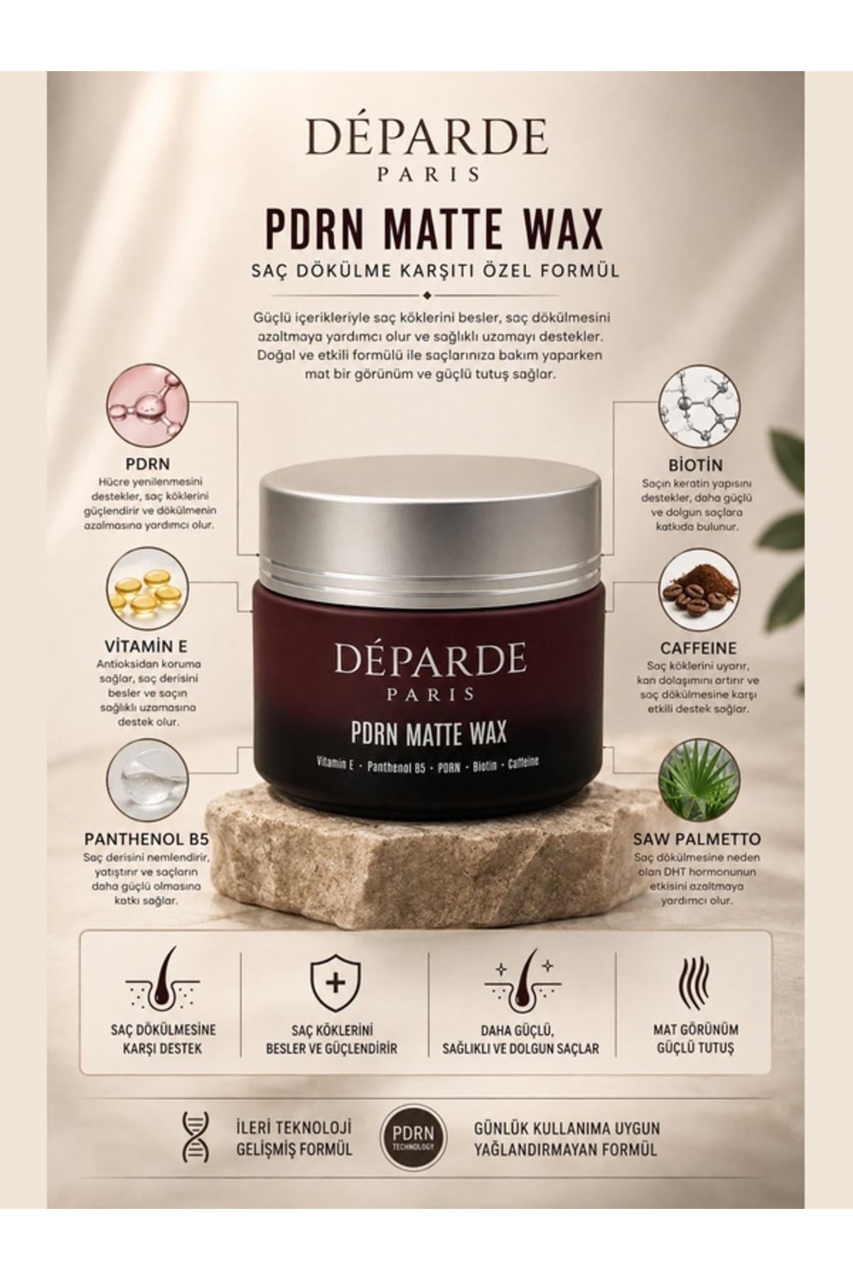 Saç dökülme karşıtı ve saç besleyici Matt wax 100ml — 01 — تصویر 4 از 6