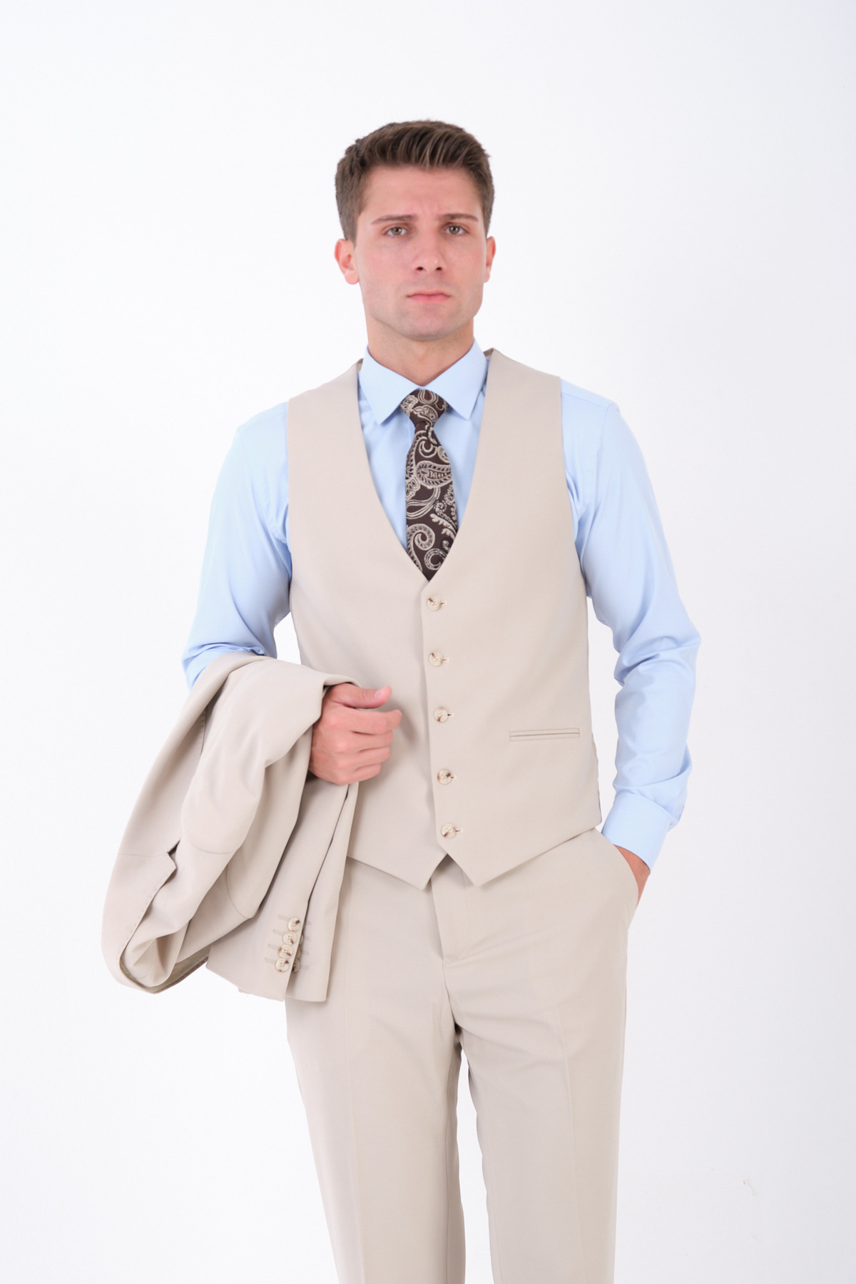 The Tailor Classics Erkek 3'lü Takım Elbise - Erkek Ceket Pantolon Yelek