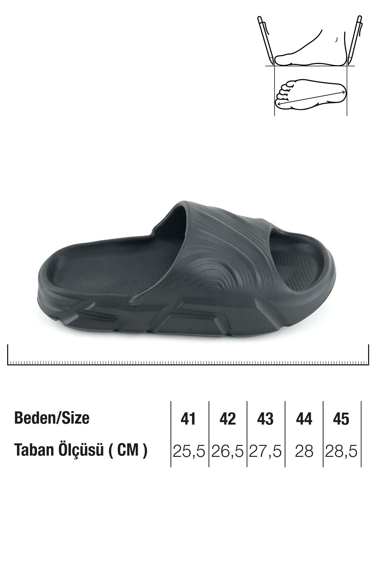 GEZER Yazlık Erkek Eva Banyo Bahçe Islak Zemine Uygun Terlik görsel 3
