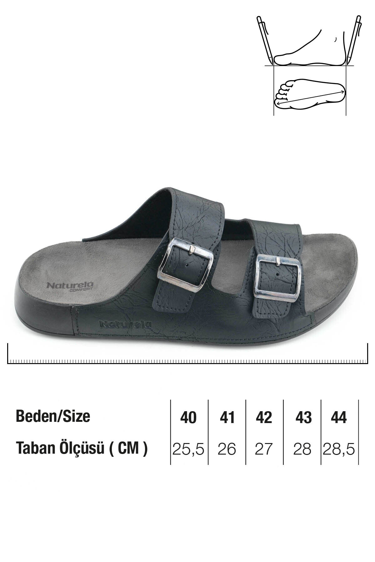 GEZER Naturela Comfort Erkek Yazlık Suni Deri Çift Toka Ayarlanabilir Rahat Taban Günlük Terlik görsel 3
