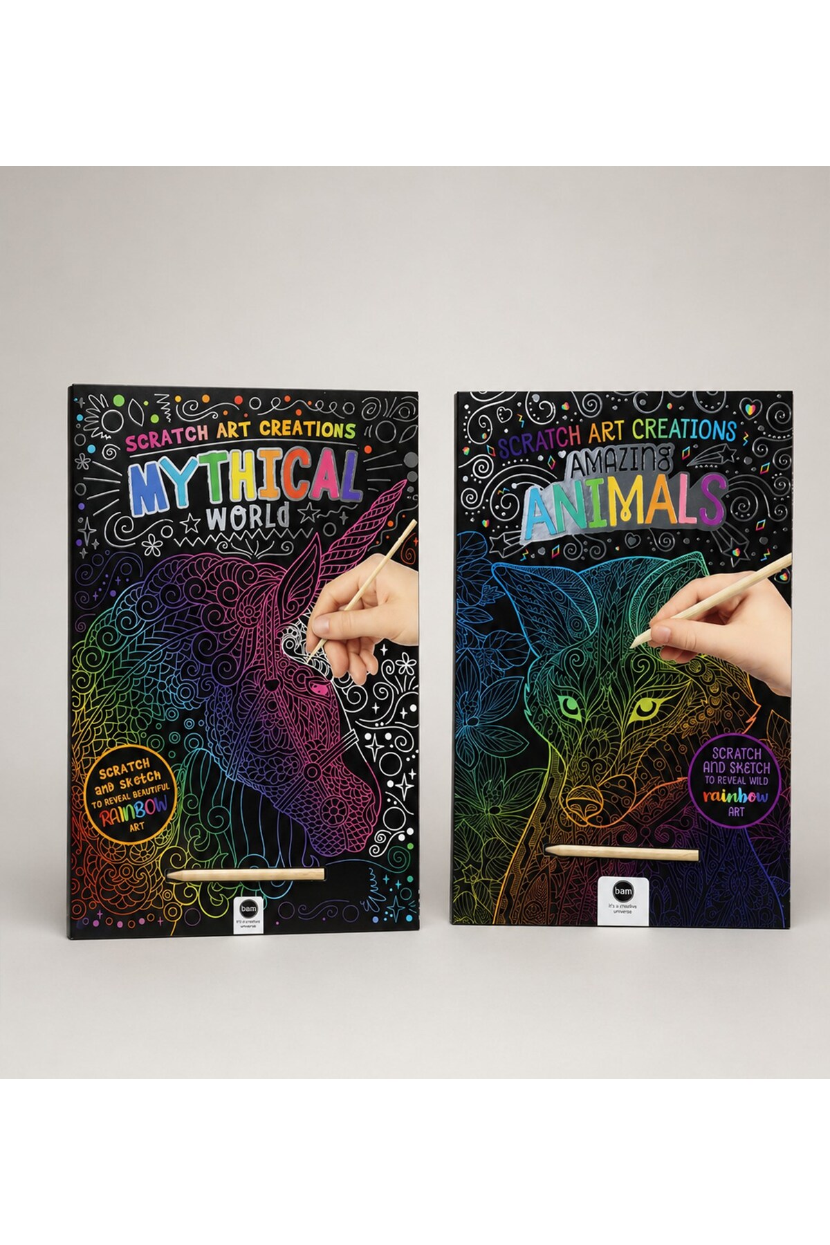 Gift Moda Scratch Art Creations Amazing Animals – Kazımalı Boyama