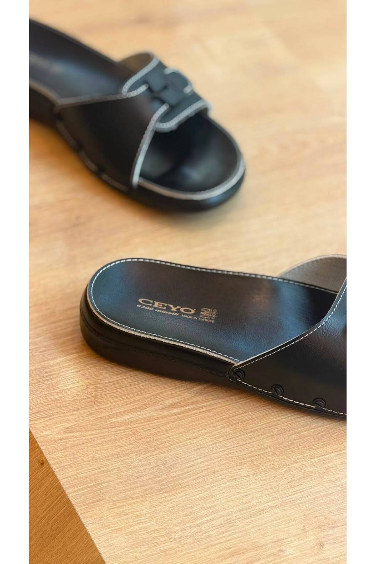 Ceyo 6300 Minelli Erkek Terlik Siyah görsel 4