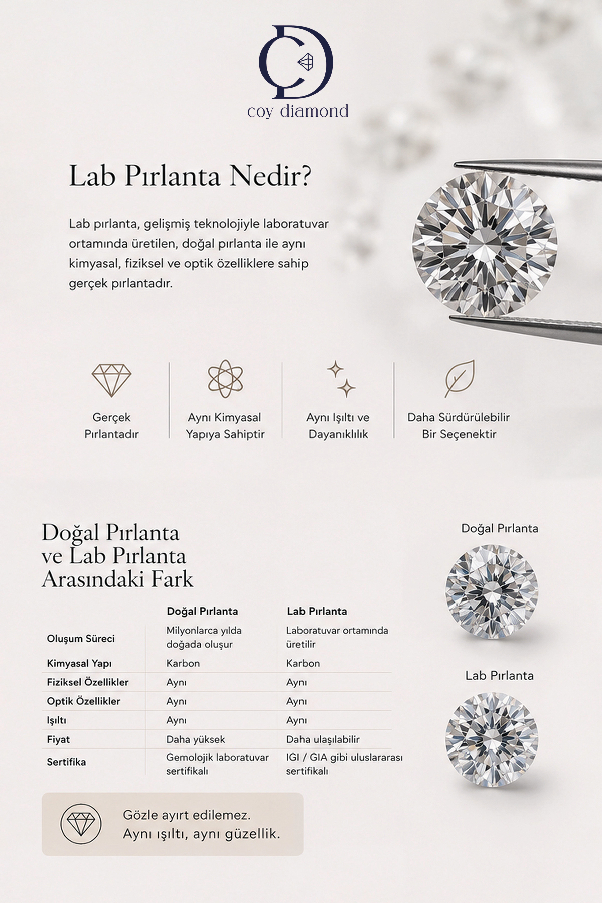 Coy Diamond 1.50 ct Oval Lab Grown Pırlanta Yüzük 14 Ayar Sarı Altın görsel 3