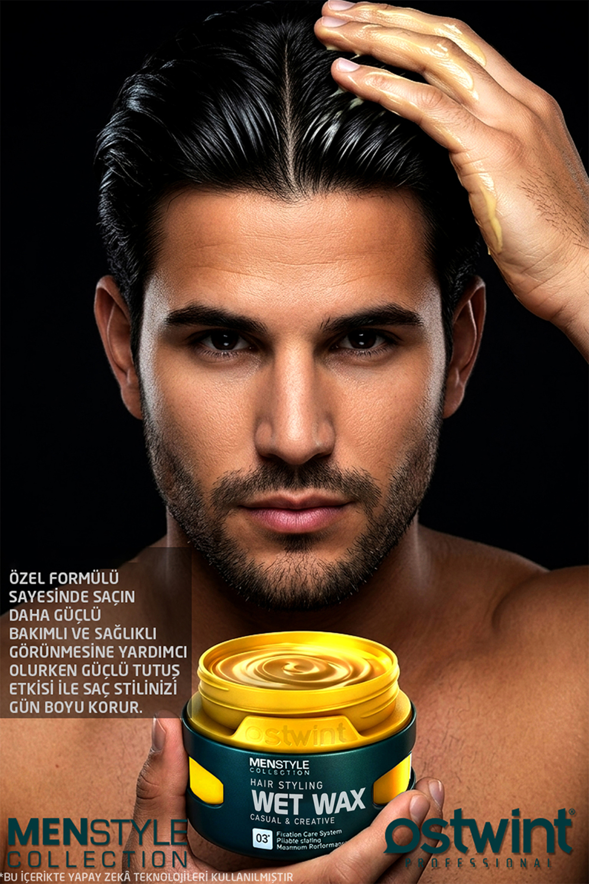 Profesyonel Saç Şekillendirici Wet Wax, Doğal Ve Güçlü Tutuş, Uzun Süreli Etki, No:03 150ml — 8680164447736 — تصویر 3 از 7