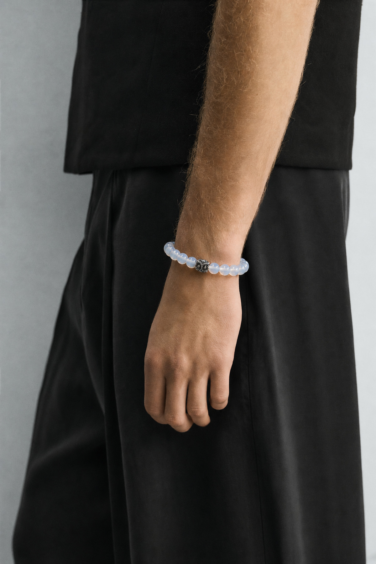 Alnis Atelier Ay Taşı Doğal Taş Bileklik | Gerçek Doğal Taş Unisex Kadın Erkek El Yapımı Minimal Günlük Bileklik görsel 4
