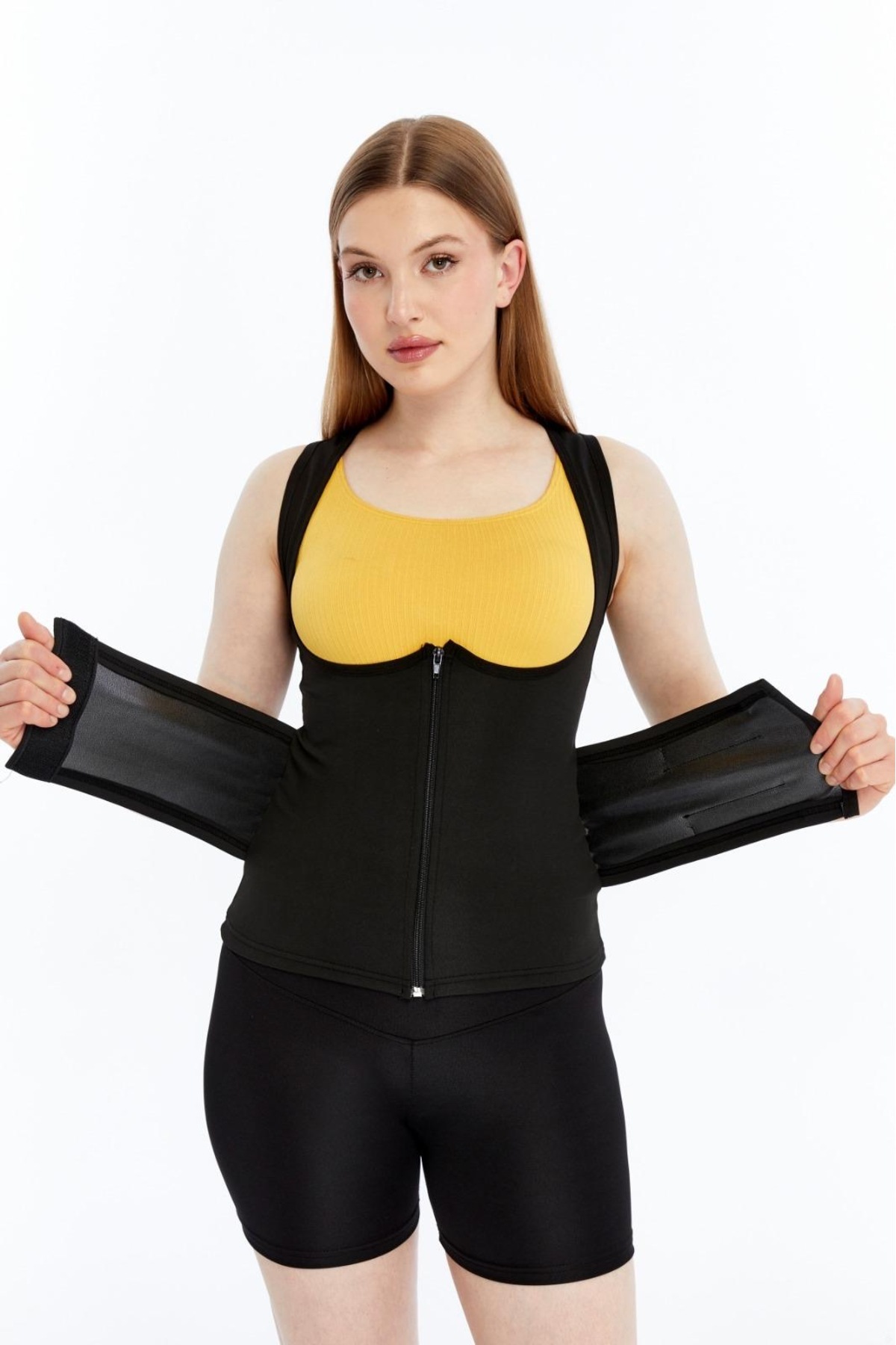 Fit Termal Unisex Termal Sauna Yelek Korse Terletici Toparlayıcı Sporcu Korsesi Siyah görsel 2
