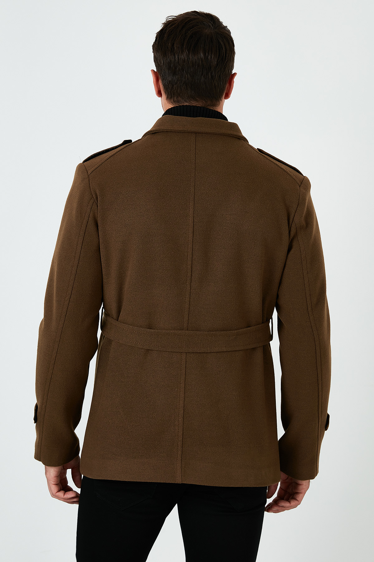 Buratti Slim Fit Cepli Pamuklu Kaşe Kaban Erkek KABAN 5841015 görsel 5
