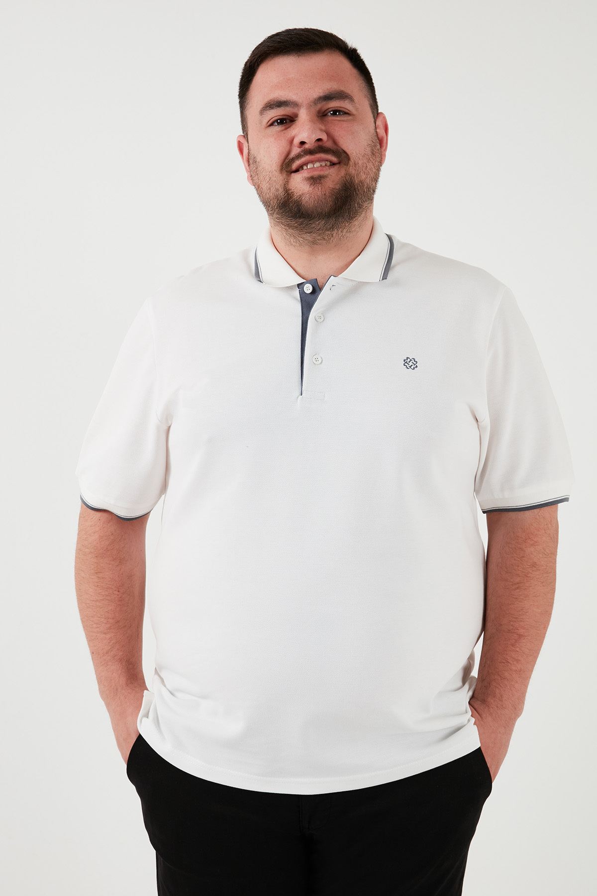 Buratti Büyük Beden Pamuklu Regular Fit Polo Yaka T Shirt Erkek Polo Yaka T Shirt 5902118b görsel 2