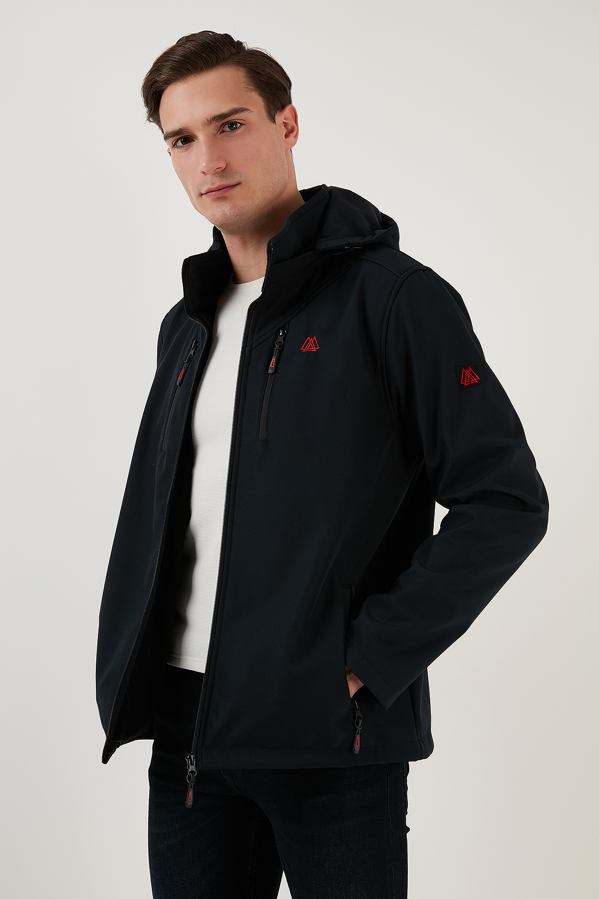 Suya ve Rüzgara Dayanıklı Kapüşonlu Softshell Mont Erkek MONT 5855045 — سرمه‌ای — تصویر 3 از 7