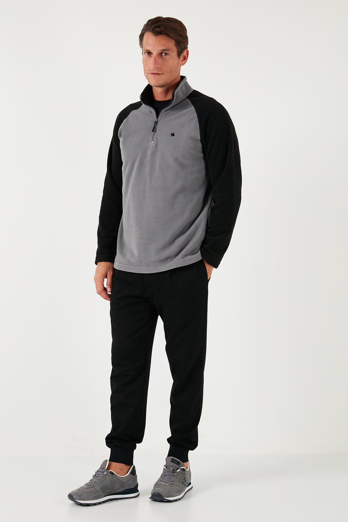 Buratti Slim Fit Yarım Fermuarlı Soğuk Geçirmez Kışlık Şardonlu Polar Erkek POLAR 5906055 görsel 2