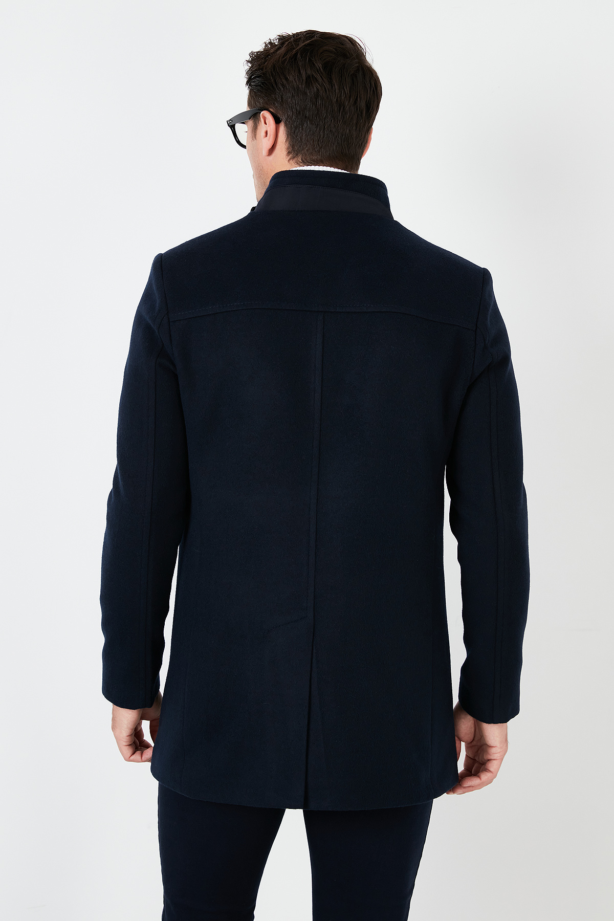 Buratti Relaxed Fit Düğmeli Dik Yaka Kaşe Kaban Erkek KABAN 5840099 görsel 5