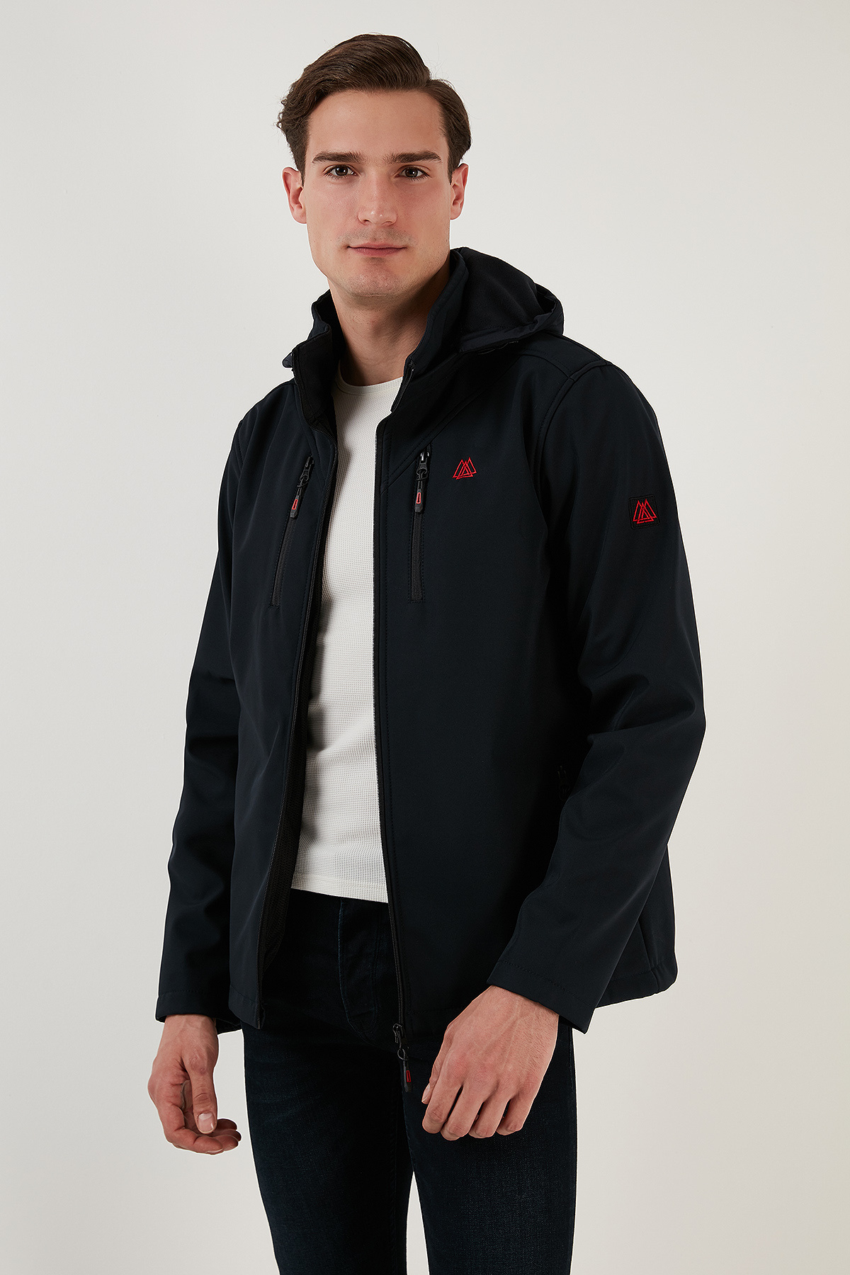Suya ve Rüzgara Dayanıklı Kapüşonlu Softshell Mont Erkek MONT 5855045 — سرمه‌ای — تصویر 7 از 7