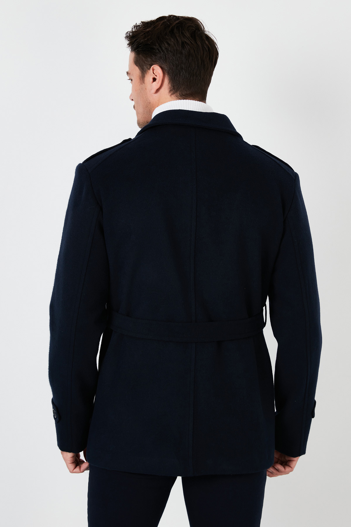 Buratti Slim Fit Cepli Pamuklu Kaşe Kaban Erkek KABAN 5841015 görsel 5