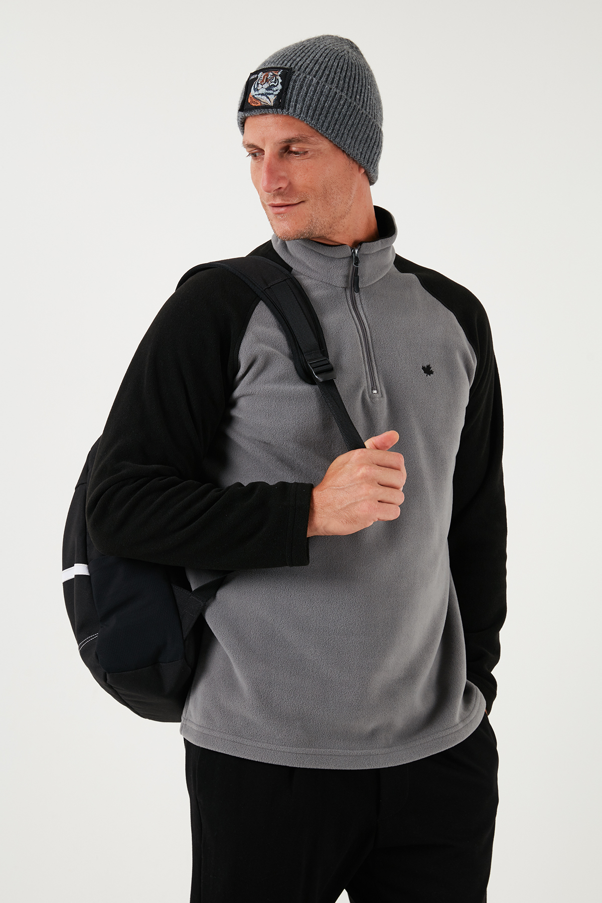 Buratti Slim Fit Yarım Fermuarlı Soğuk Geçirmez Kışlık Şardonlu Polar Erkek POLAR 5906055 görsel 4