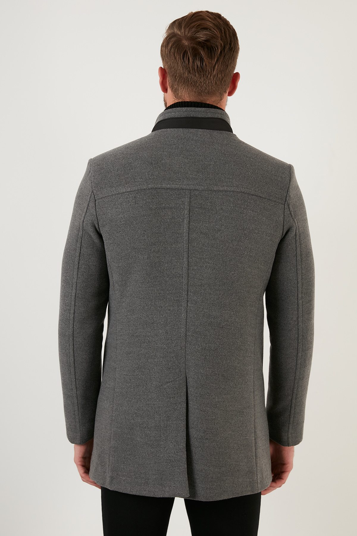 Buratti Relaxed Fit Düğmeli Dik Yaka Kaşe Kaban Erkek KABAN 5840099 görsel 6