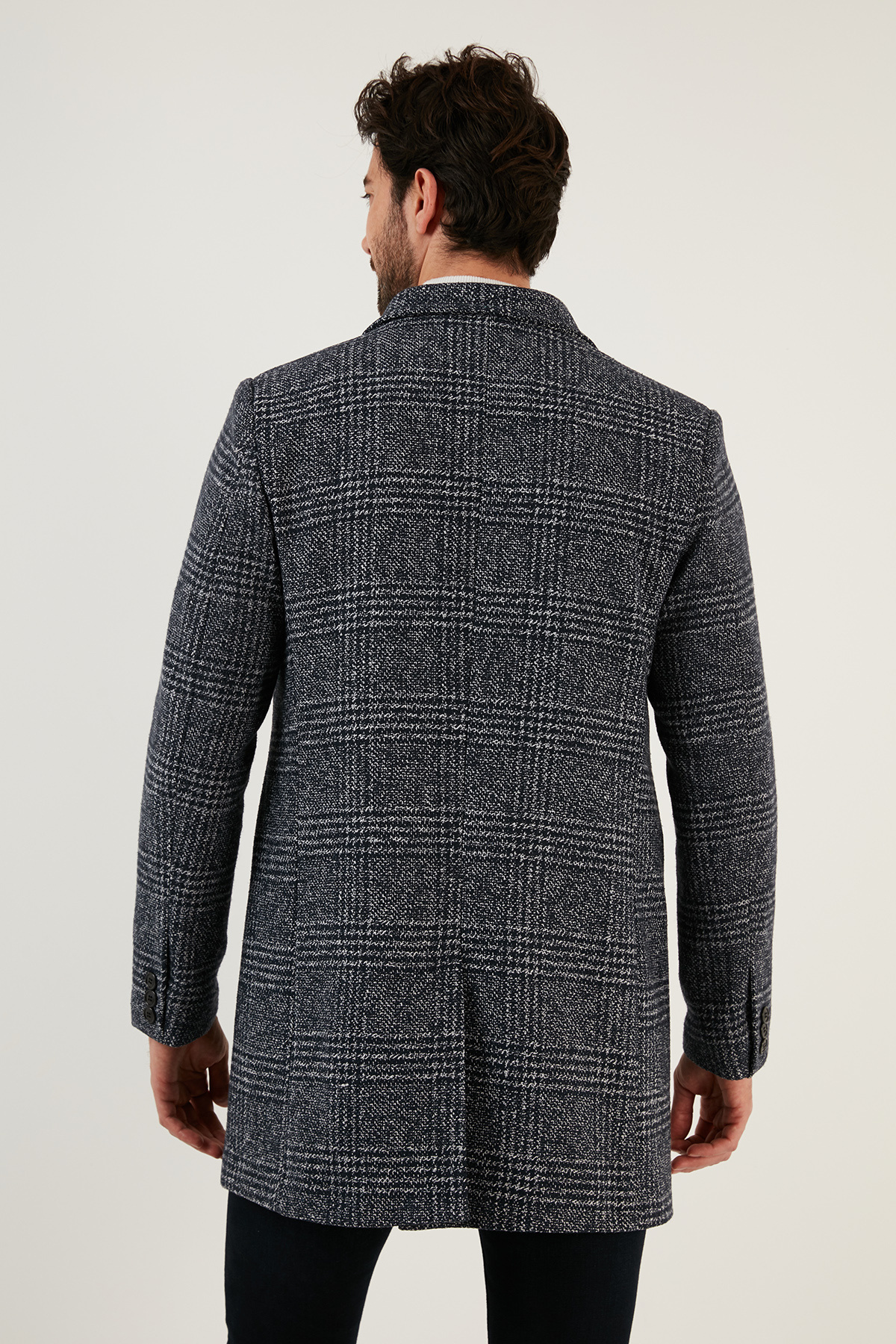 Buratti Slim Fit Tek Yırtmaçlı Düğmeli Mono Yaka Kaşe Kaban Erkek Kaban 5840098 görsel 5