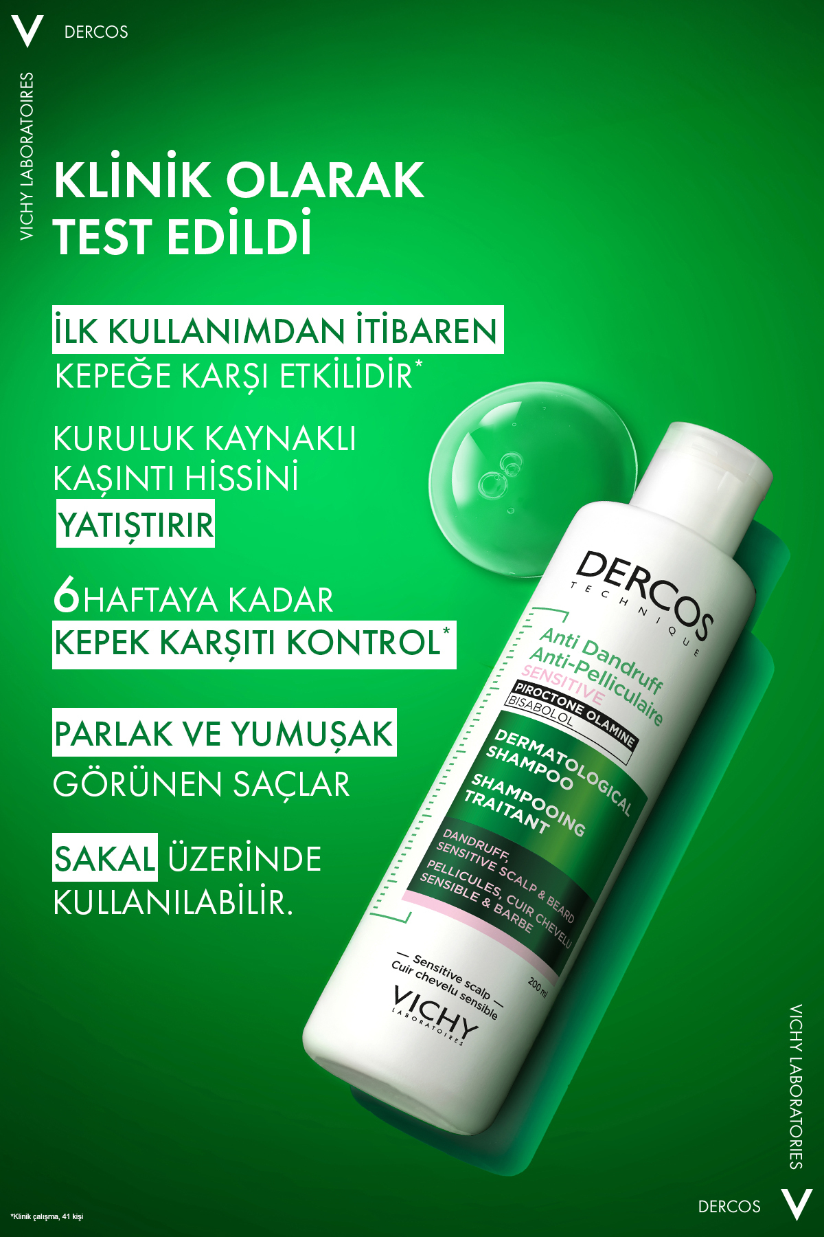 Dercos Hassas Saçlar İçin Kepeğe Karşı Etkili Bakım Şampuanı 200 ml — 3337871323394 — تصویر 4 از 8