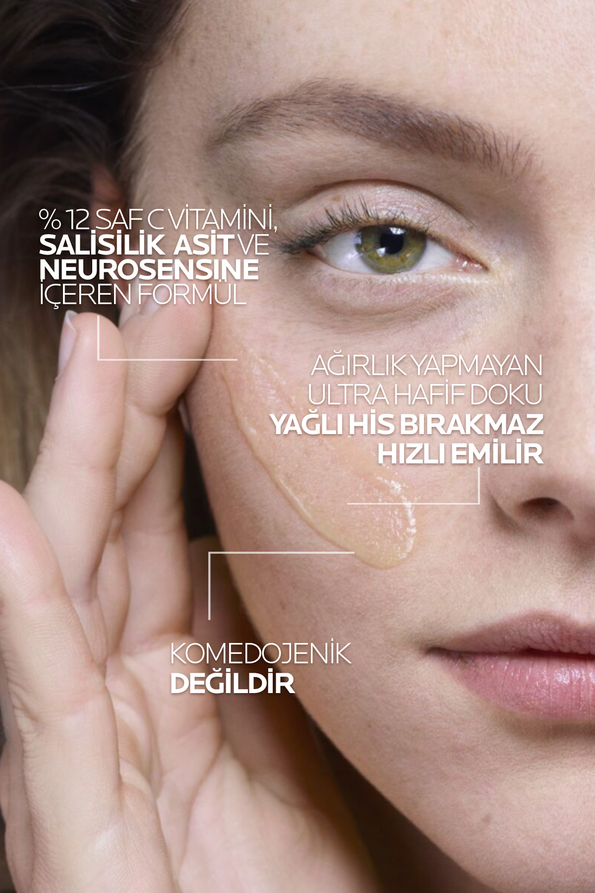 Saf C12 Vitamini Hassas Cilt Tipleri İçin C Vitamini İçerikli Işıltı Veren Antioksidan Serum 30 ml — La Roche Posay Vitamin — تصویر 3 از 8