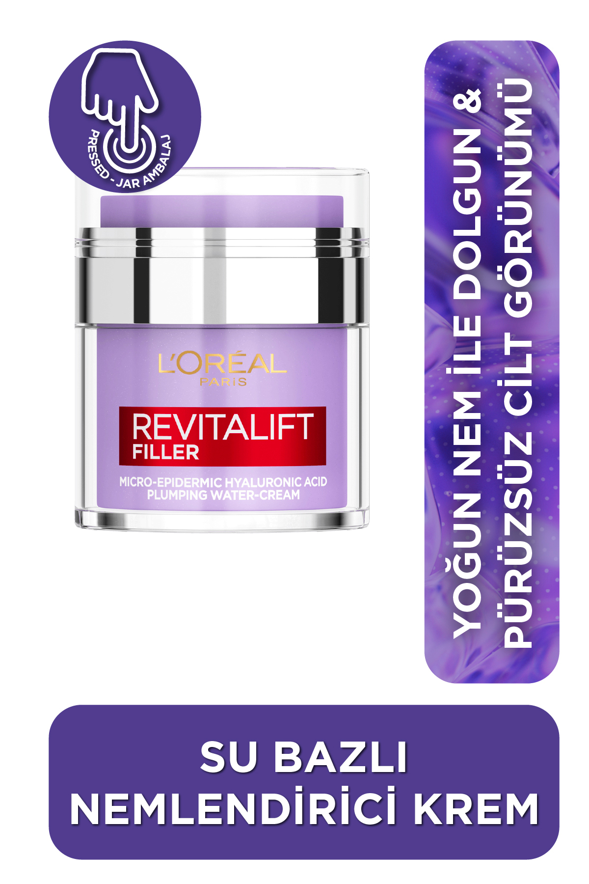 Revitalift Filler Pressed Jar Nemlendirici Krem + Glotion Doğal Işıltı 901 Fair Glow 40 ml — PKTPRESSCREAMAKYAJ3 — تصویر 3 از 9