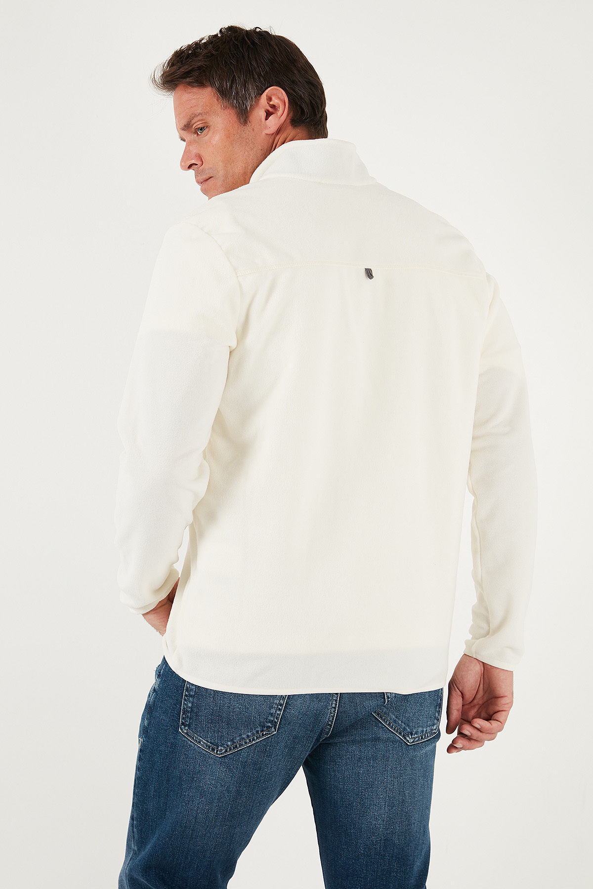 Buratti Slim Fit Anti-Pilling Tüylenme Yapmayan Bato Yaka Soğuk Geçirmez Şardonlu Polar Erkek POLAR görsel 6