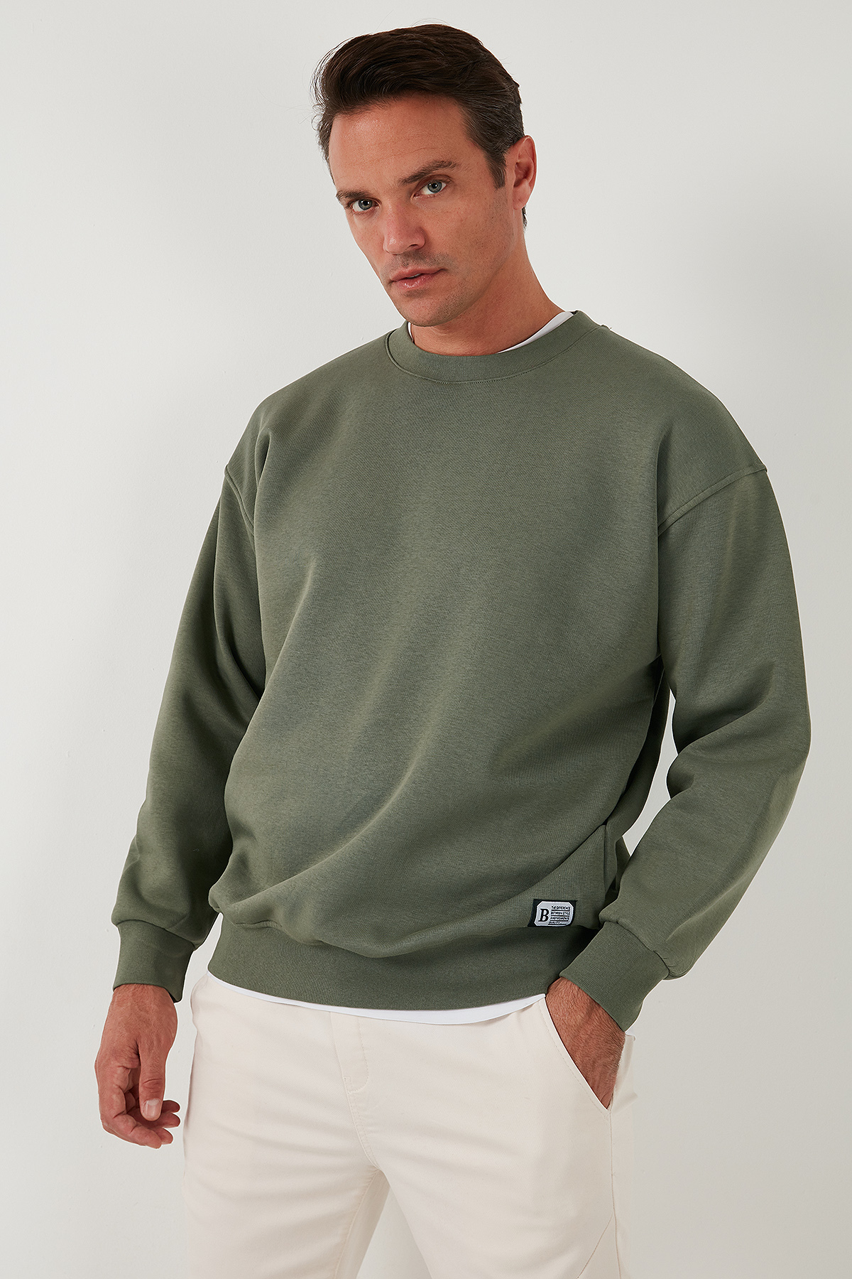 Buratti Regular Fit Bisiklet Yaka Pamuklu İçi Tüylü Yumuşak Şardonlu Sweat Erkek SWEAT 5905255 görsel 5
