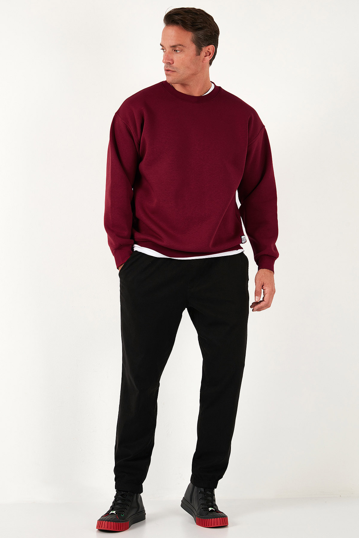 Buratti Regular Fit Bisiklet Yaka Pamuklu İçi Tüylü Yumuşak Şardonlu Sweat Erkek SWEAT 5905255 görsel 2