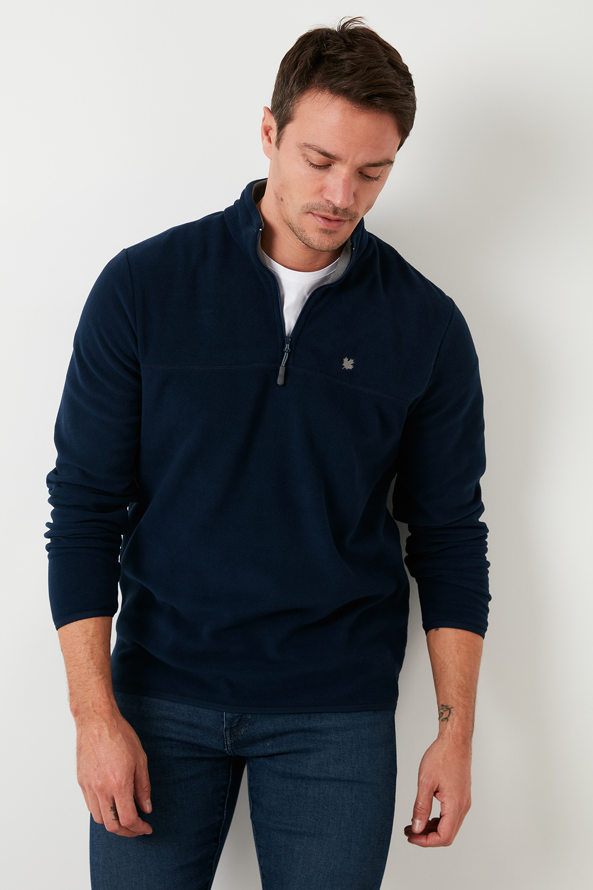 Buratti Slim Fit Anti-Pilling Tüylenme Yapmayan Bato Yaka Soğuk Geçirmez Şardonlu Polar Erkek POLAR görsel 3