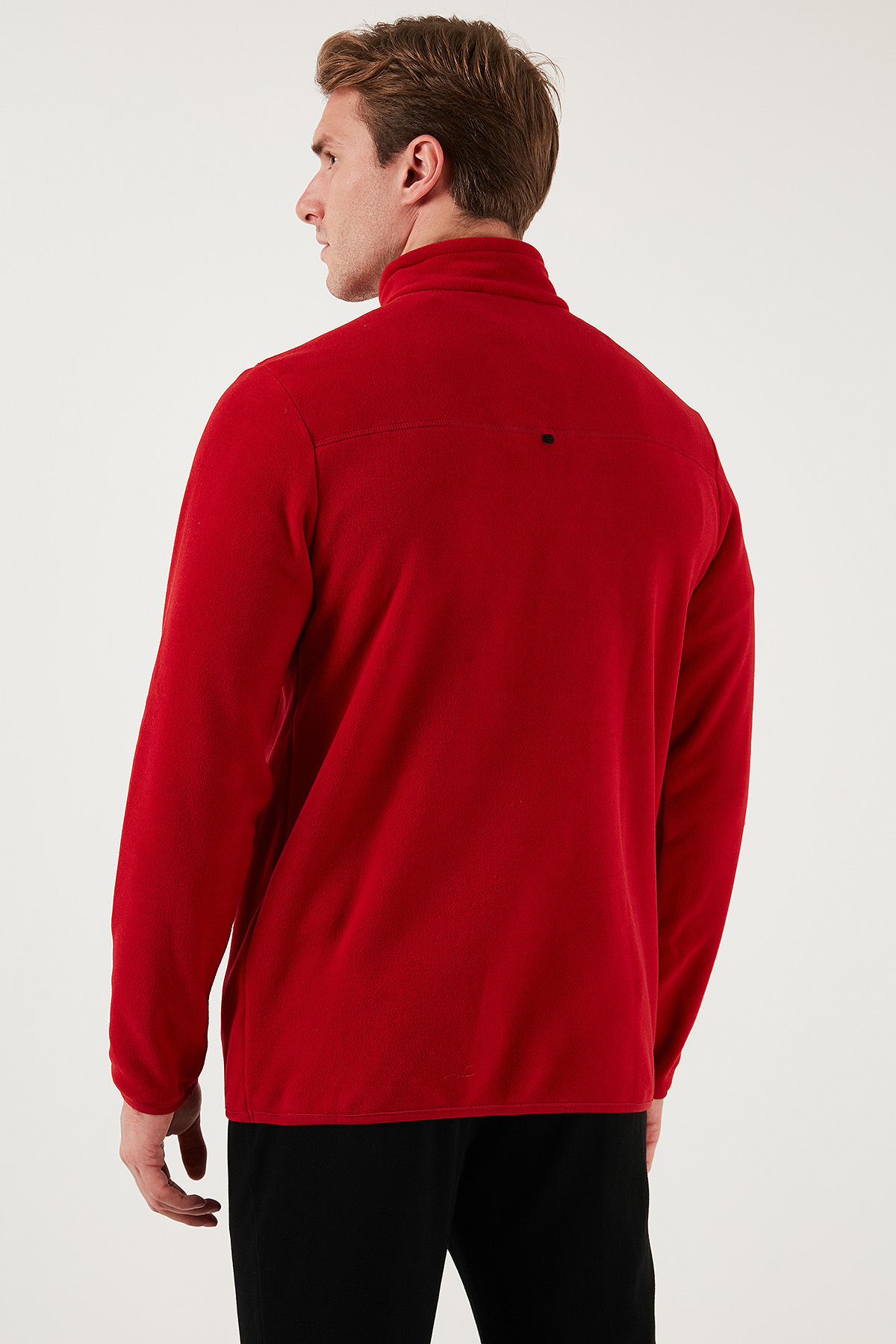 Buratti Slim Fit Anti-Pilling Tüylenme Yapmayan Bato Yaka Soğuk Geçirmez Şardonlu Polar Erkek POLAR görsel 7