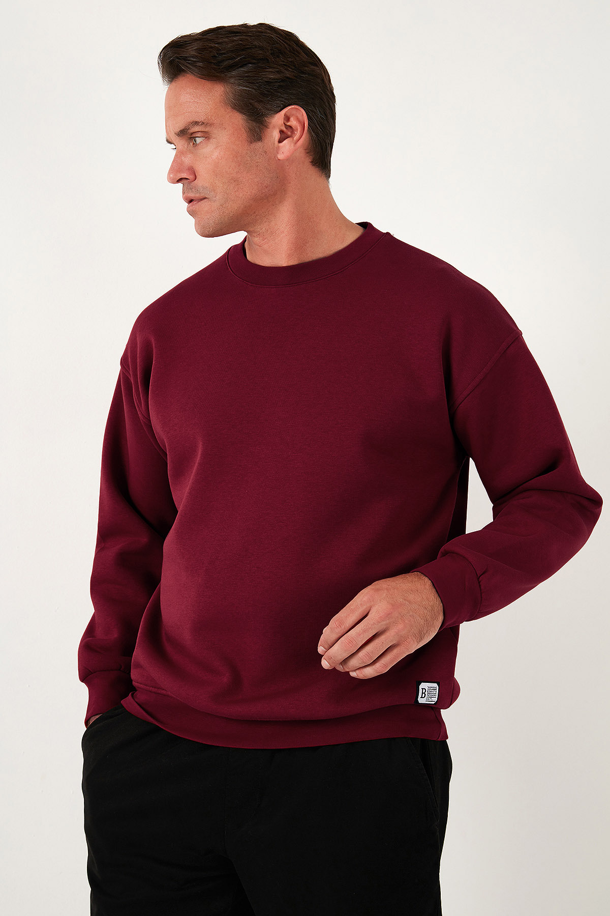 Buratti Regular Fit Bisiklet Yaka Pamuklu İçi Tüylü Yumuşak Şardonlu Sweat Erkek SWEAT 5905255 görsel 5