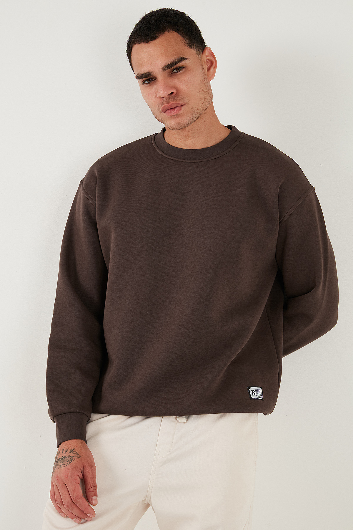 Buratti Regular Fit Bisiklet Yaka Pamuklu İçi Tüylü Yumuşak Şardonlu Sweat Erkek SWEAT 5905255 görsel 5