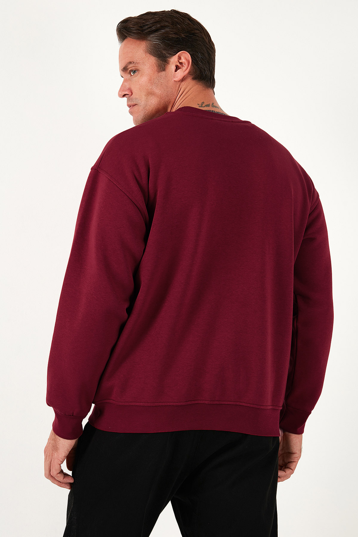 Buratti Regular Fit Bisiklet Yaka Pamuklu İçi Tüylü Yumuşak Şardonlu Sweat Erkek SWEAT 5905255 görsel 7