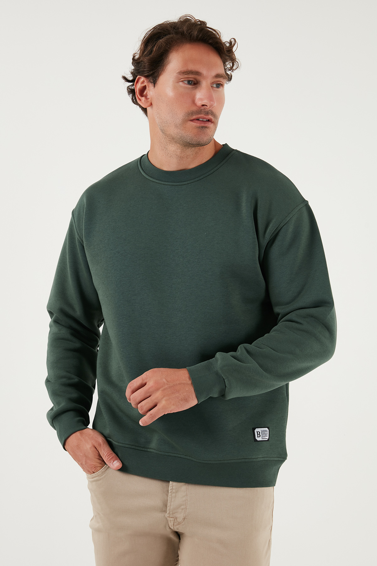 Buratti Regular Fit Bisiklet Yaka Pamuklu İçi Tüylü Yumuşak Şardonlu Sweat Erkek SWEAT 5905255 görsel 5