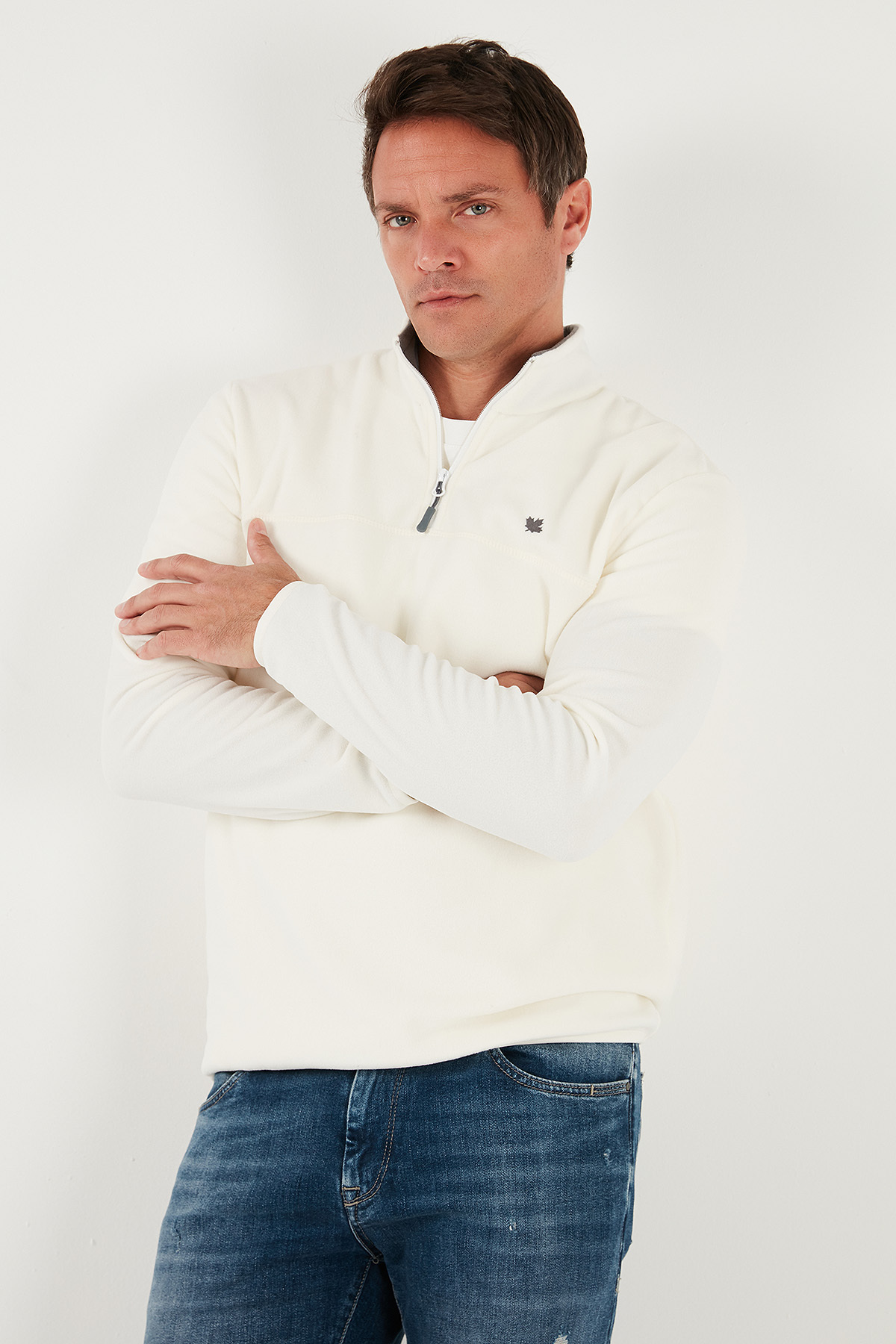 Buratti Slim Fit Anti-Pilling Tüylenme Yapmayan Bato Yaka Soğuk Geçirmez Şardonlu Polar Erkek POLAR görsel 3