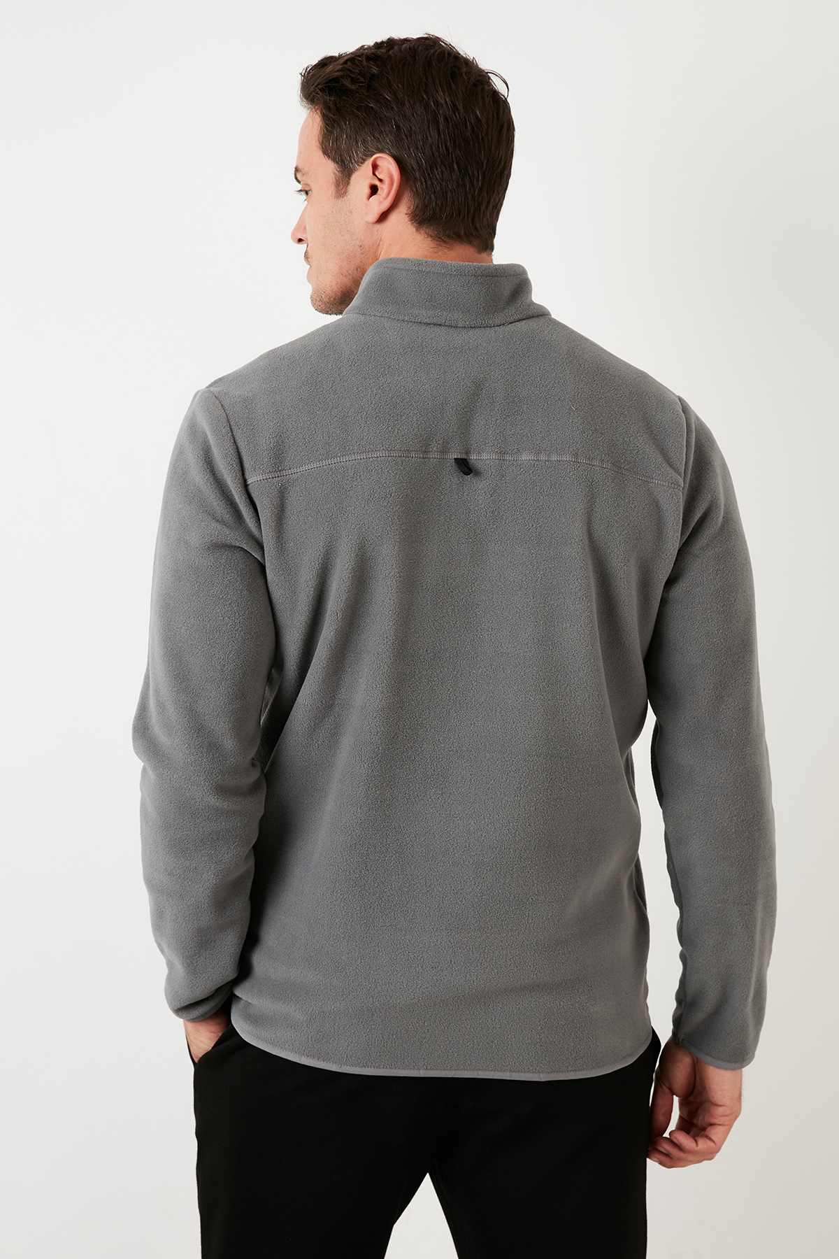 Buratti Slim Fit Anti-Pilling Tüylenme Yapmayan Bato Yaka Soğuk Geçirmez Şardonlu Polar Erkek POLAR görsel 4