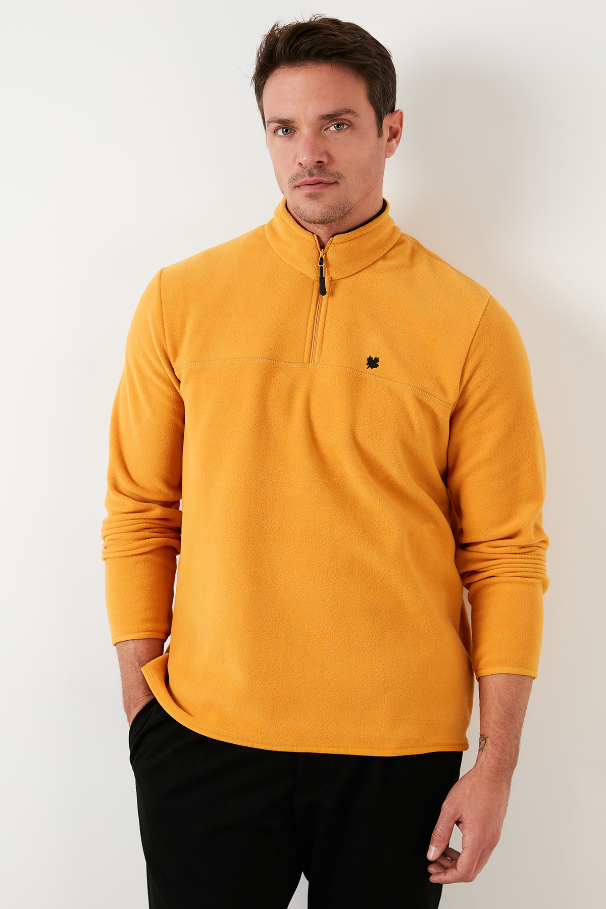 Buratti Slim Fit Anti-Pilling Tüylenme Yapmayan Bato Yaka Soğuk Geçirmez Şardonlu Polar Erkek POLAR görsel 4