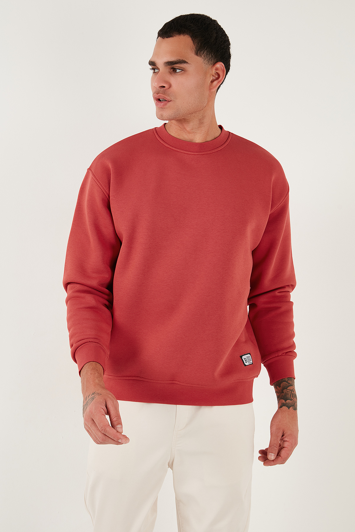 Buratti Regular Fit Bisiklet Yaka Pamuklu İçi Tüylü Yumuşak Şardonlu Sweat Erkek SWEAT 5905255 görsel 3