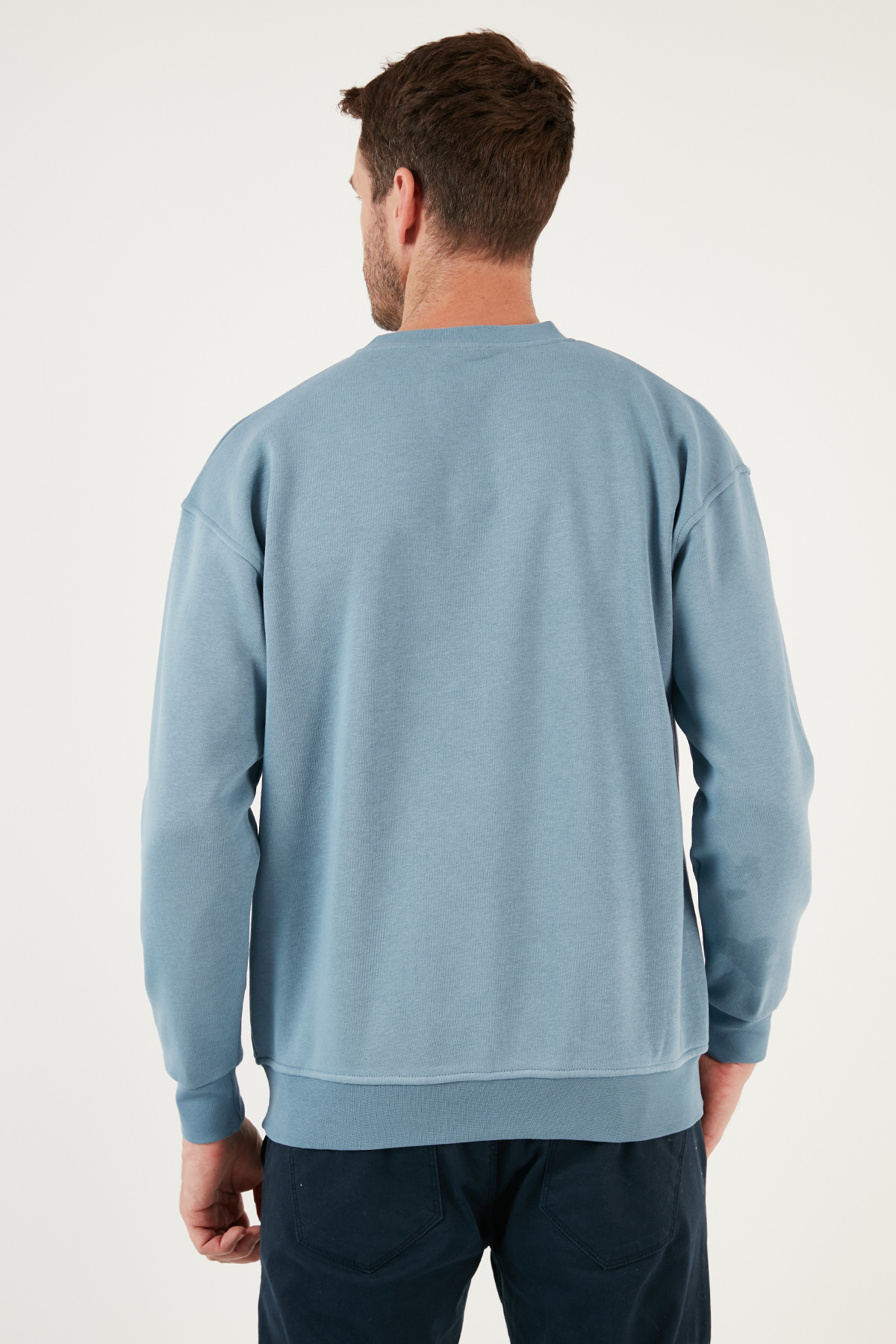 Buratti Regular Fit Bisiklet Yaka Pamuklu İçi Tüylü Yumuşak Şardonlu Sweat Erkek SWEAT 5905255 görsel 5