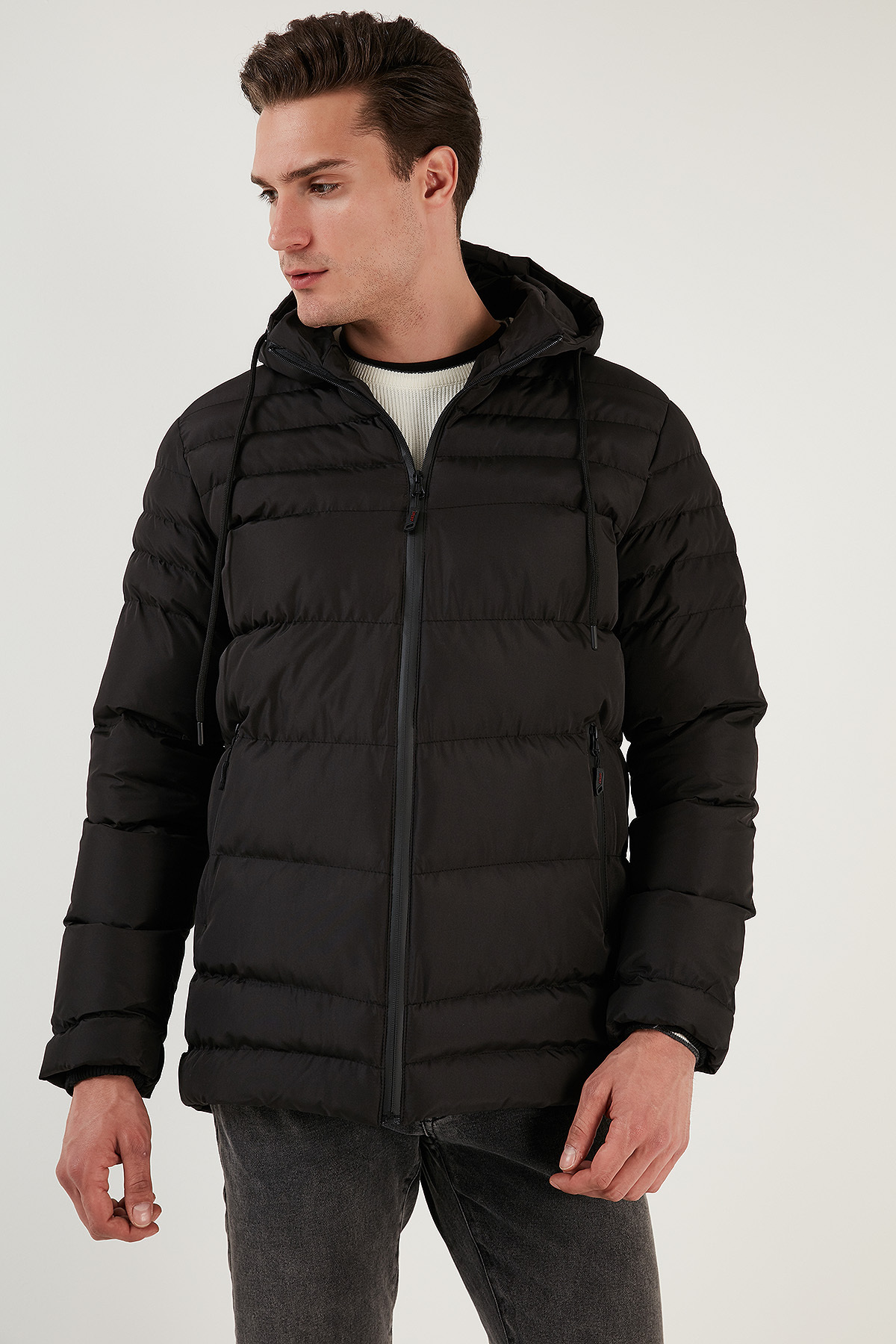 Buratti Su İtici Slim Fit Soğuğa ve Rüzgara Dayanıklı Kapüşonlu Şişme Mont Erkek MONT 649005 görsel 3