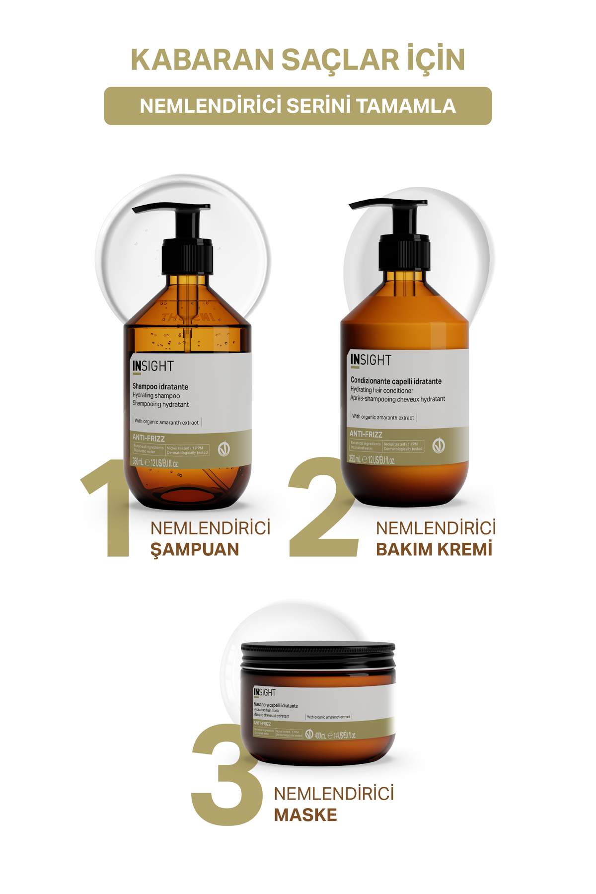 Kabaran Saçlar için Nemlendirici Maske 400 ml. — IAF212 — تصویر 6 از 7